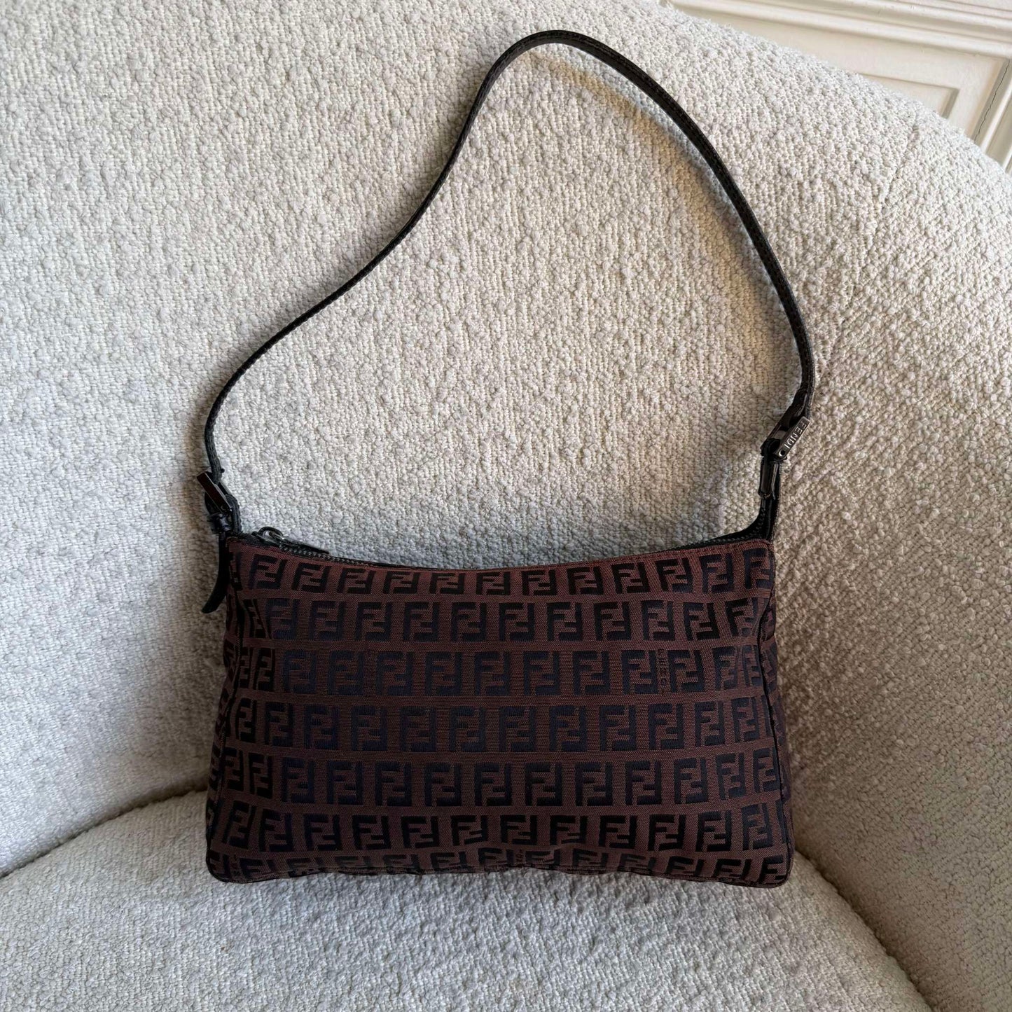 Fendi Zucchino Brown Shoulder Bag