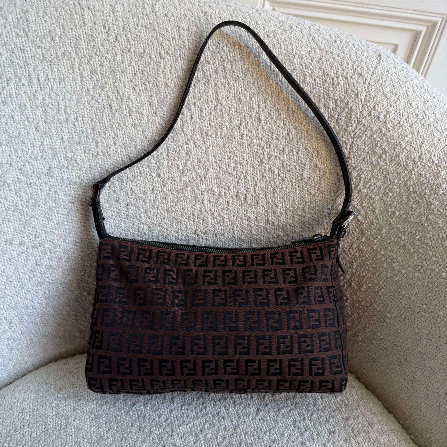 Fendi Zucchino Brown Shoulder Bag