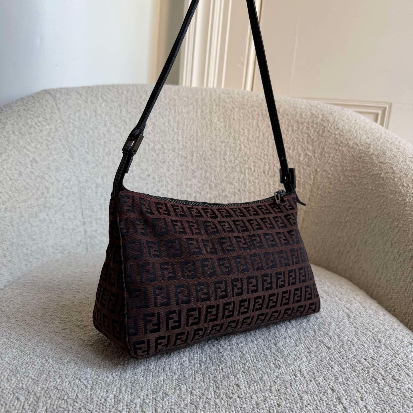 Fendi Zucchino Brown Shoulder Bag