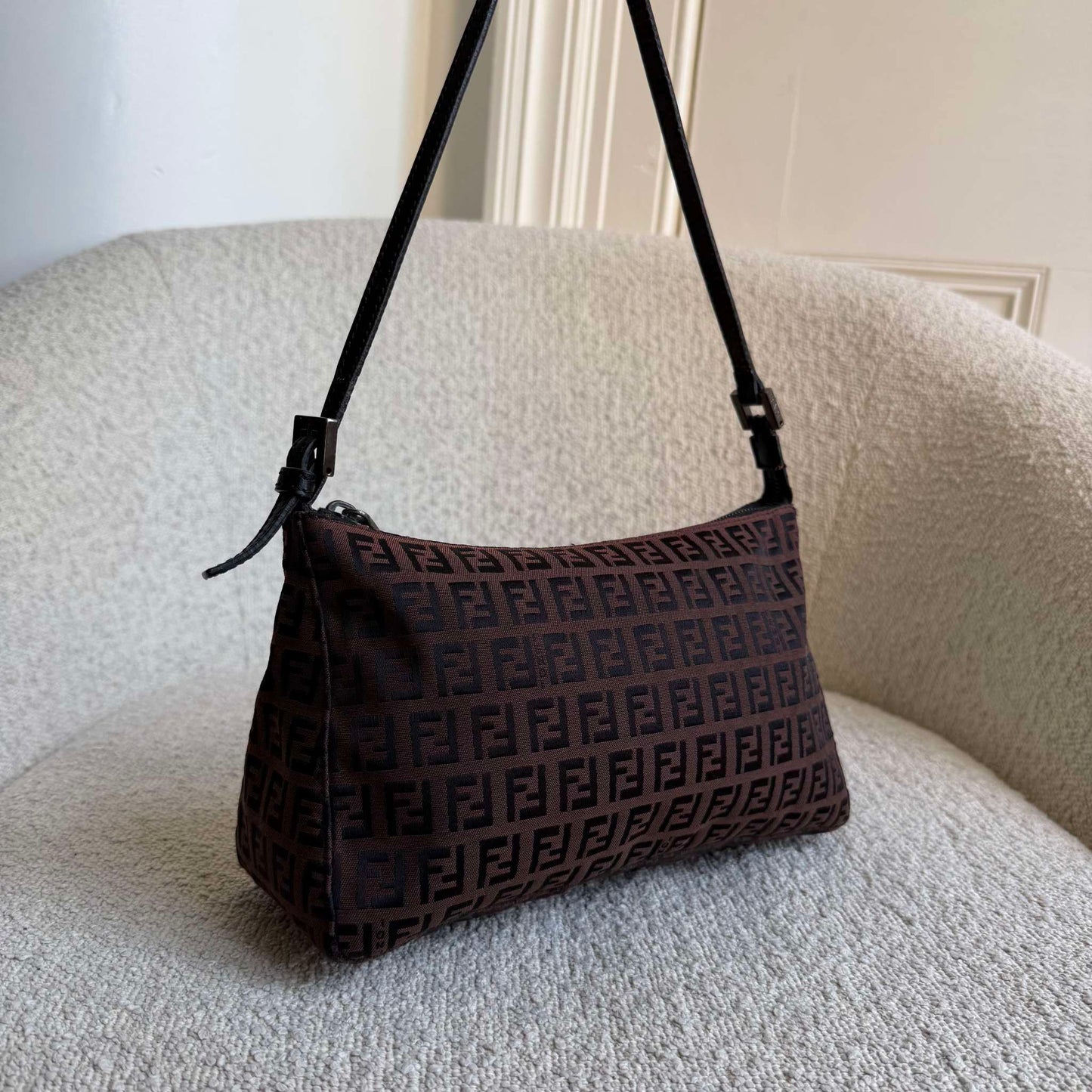 Fendi Zucchino Brown Shoulder Bag