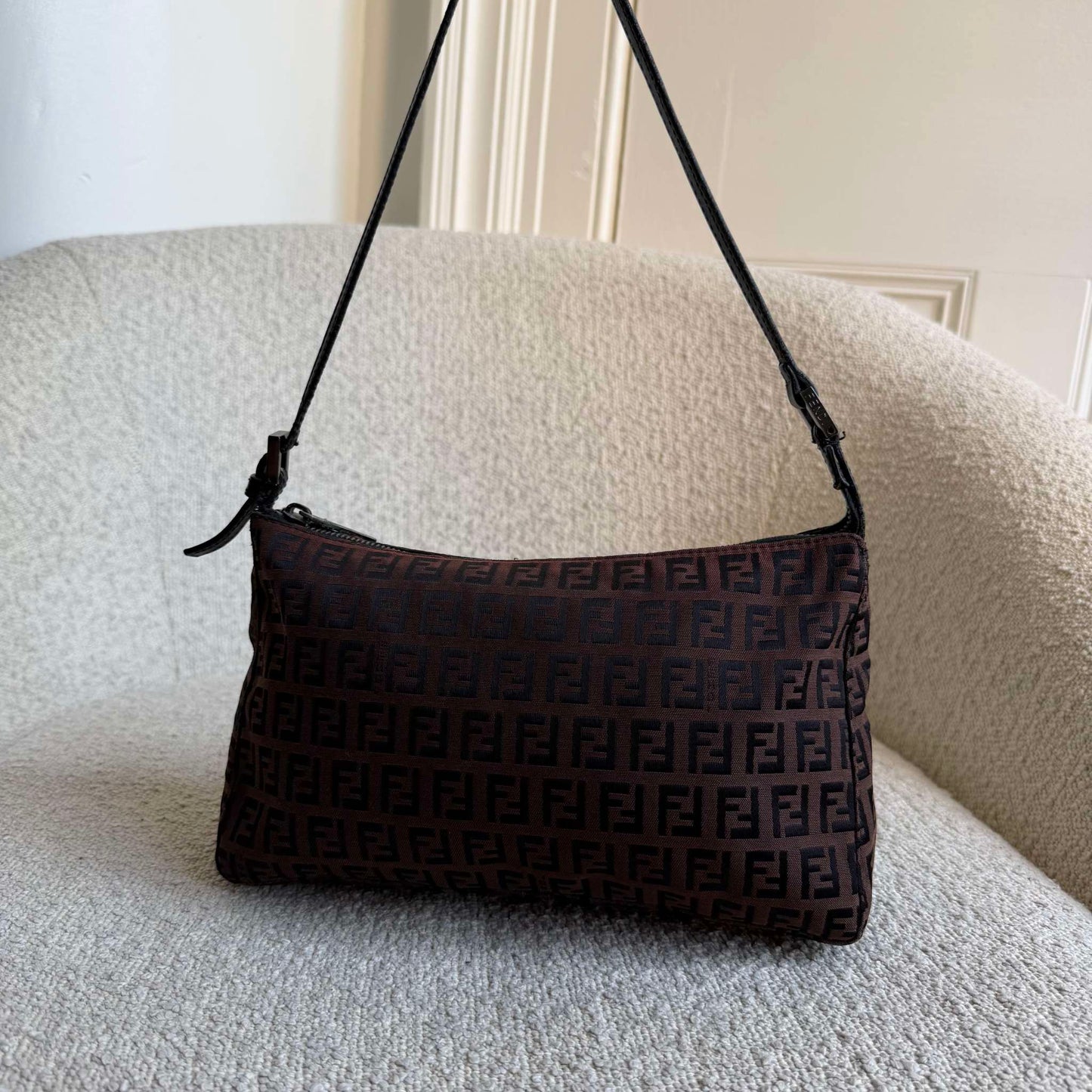 Fendi Zucchino Brown Shoulder Bag