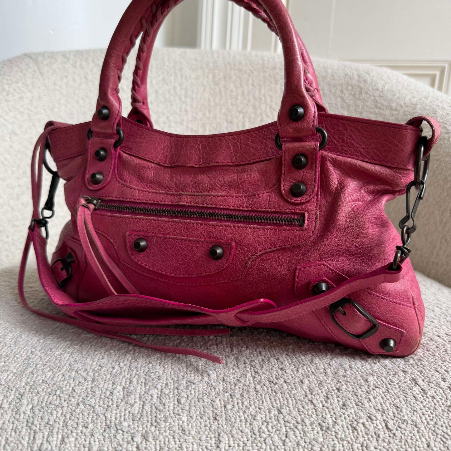 2011 Balenciaga First Pink Leather Handbag