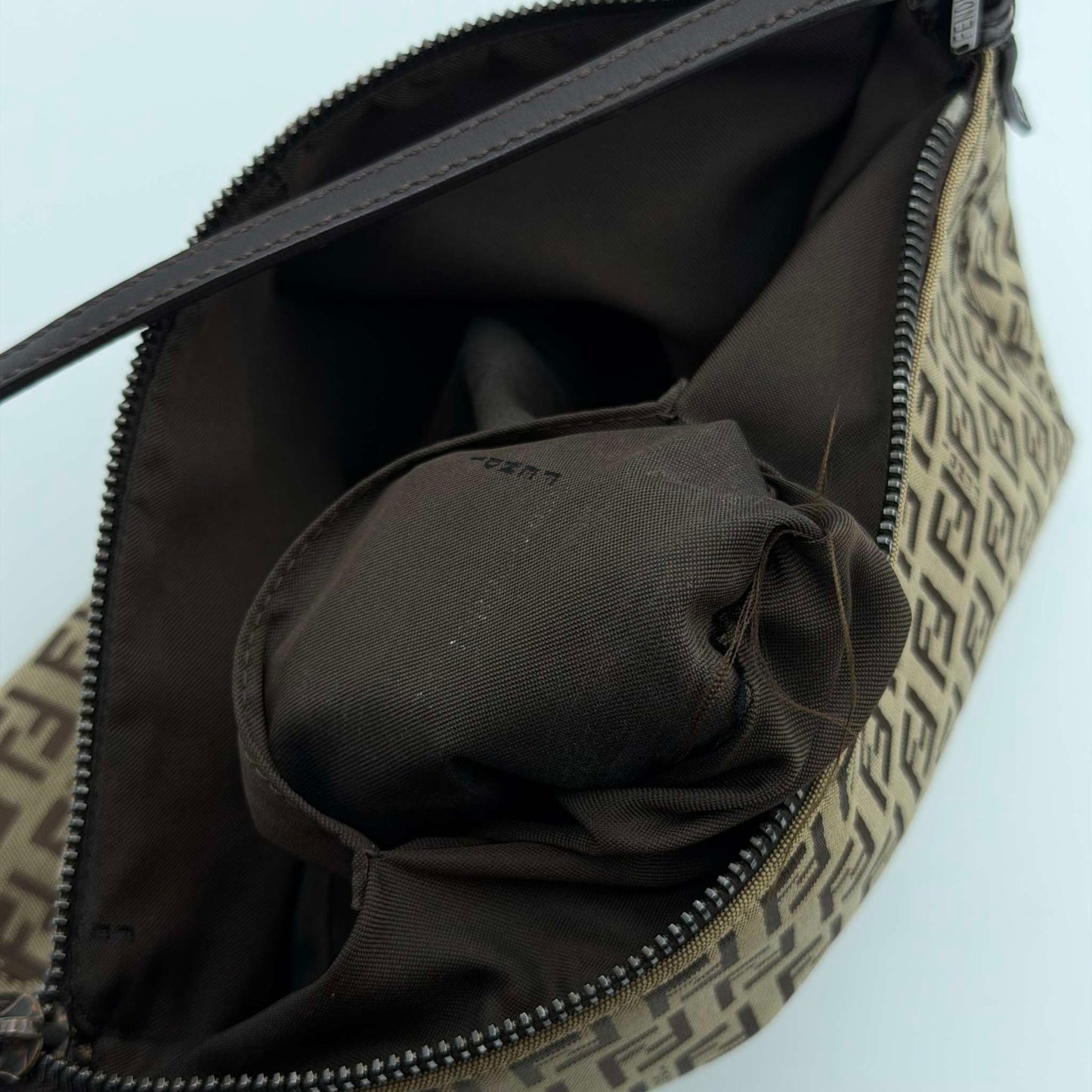 Fendi Zucchino Brown Shoulder Bag