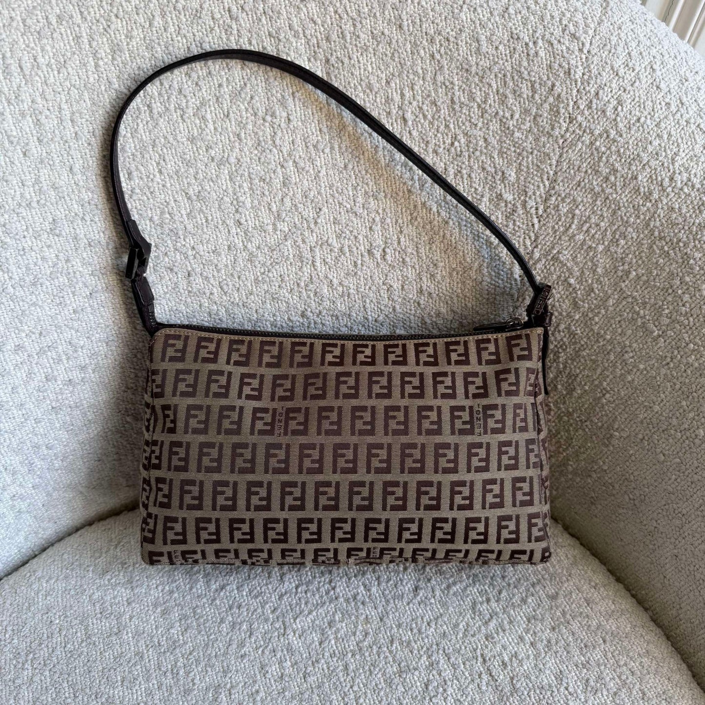 Fendi Zucchino Brown Shoulder Bag