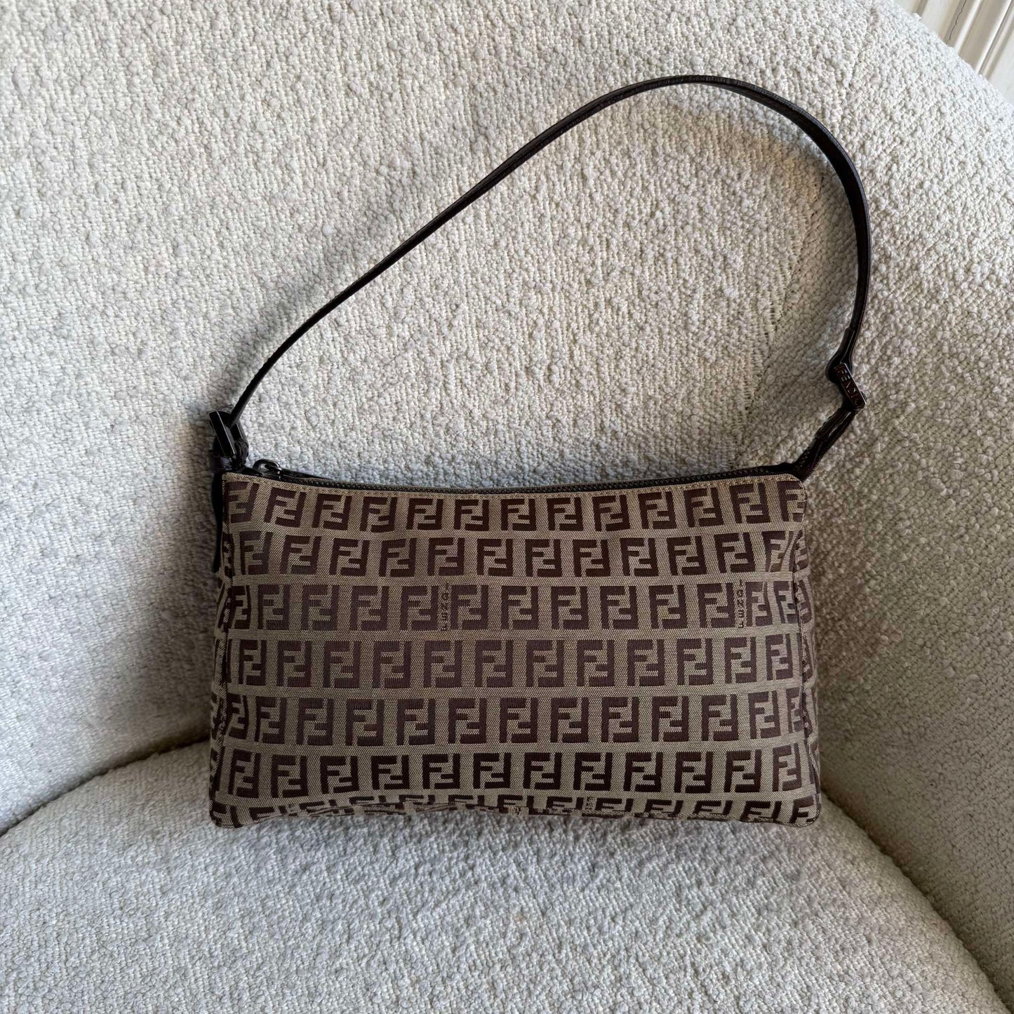 Fendi Zucchino Brown Shoulder Bag