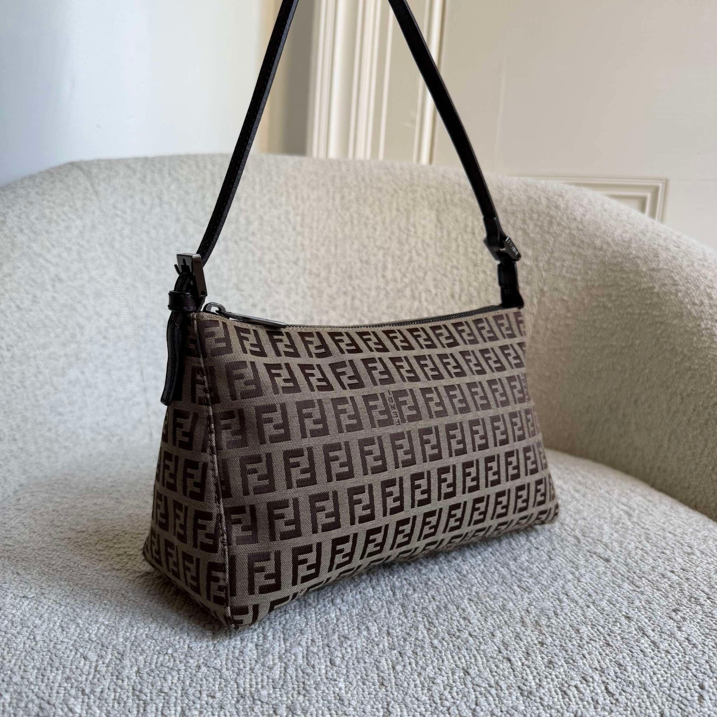 Fendi Zucchino Brown Shoulder Bag