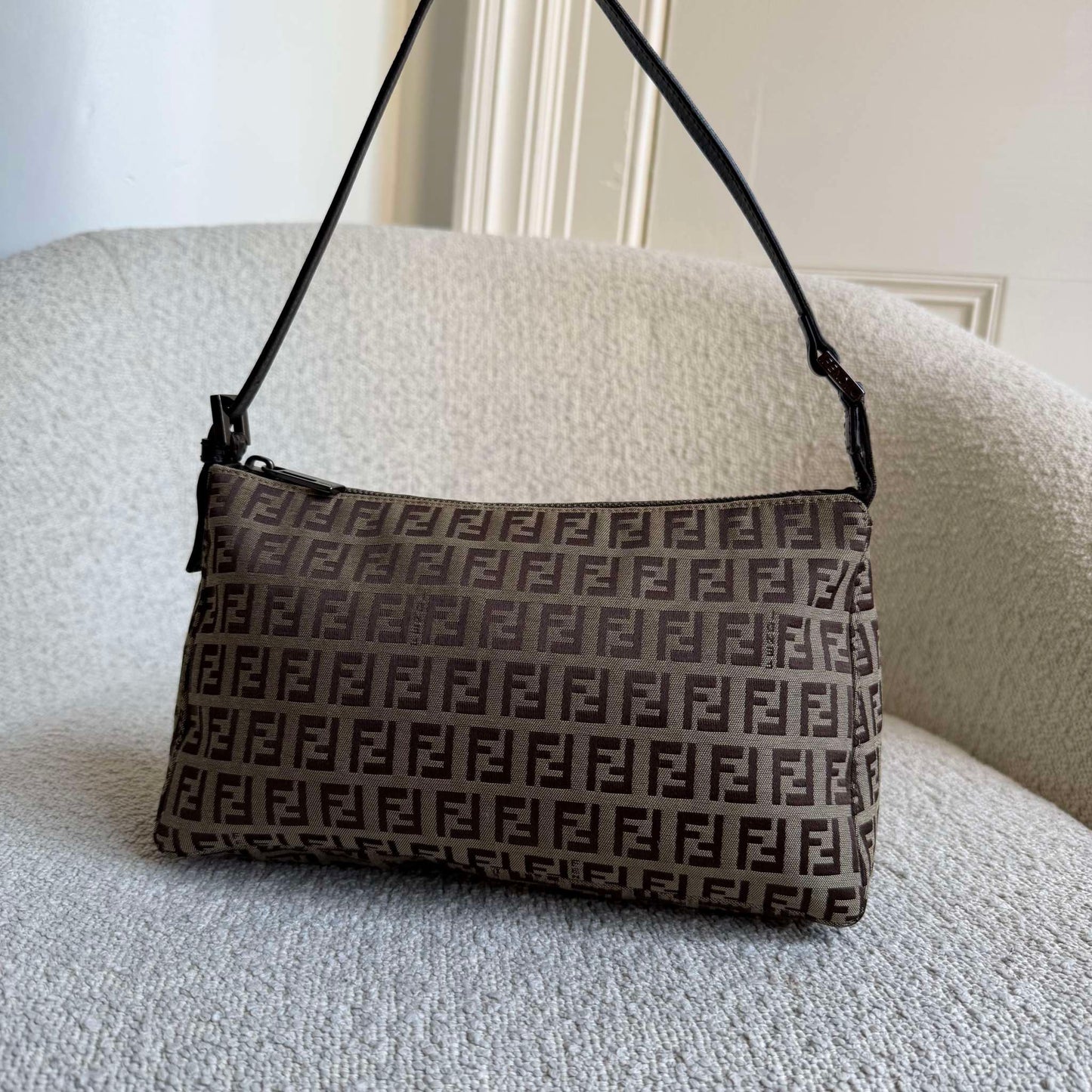 Fendi Zucchino Brown Shoulder Bag