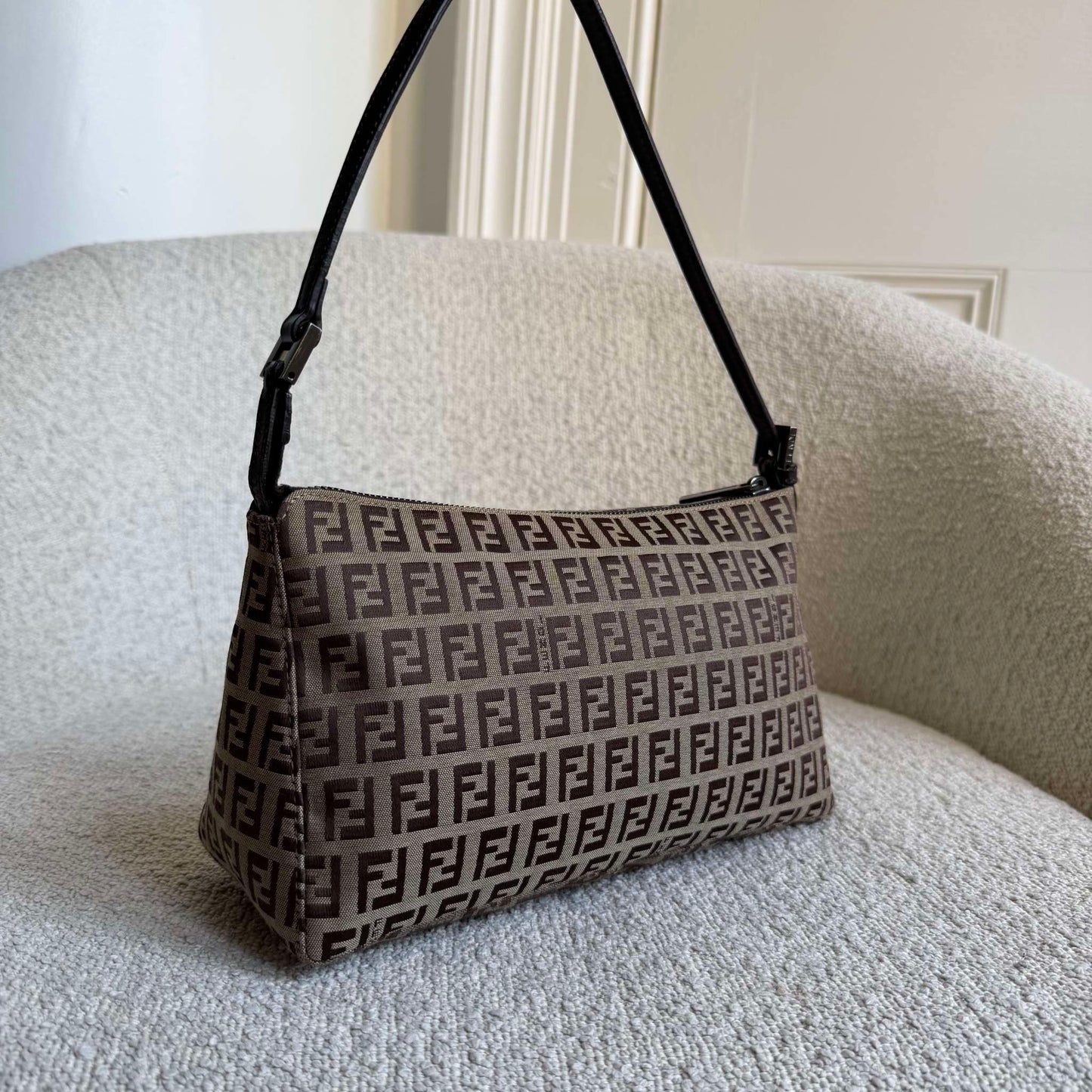 Fendi Zucchino Brown Shoulder Bag