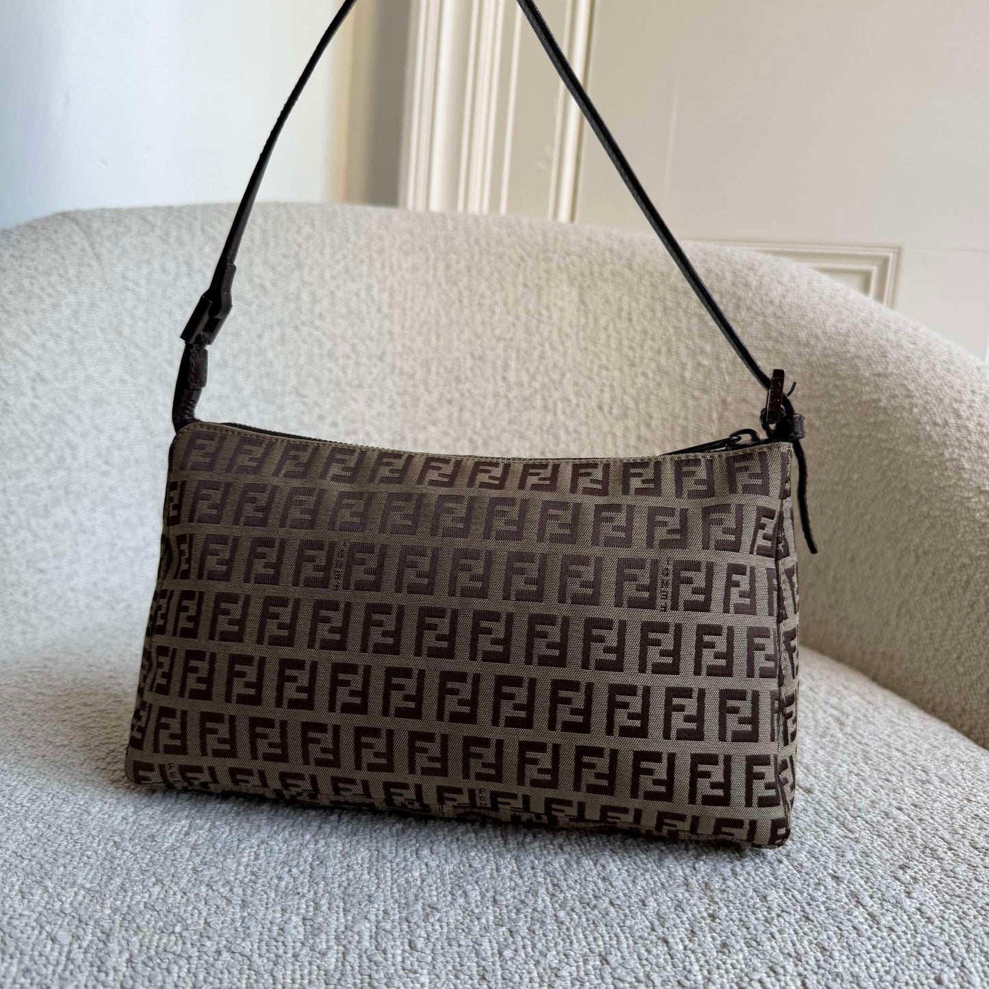 Fendi Zucchino Brown Shoulder Bag