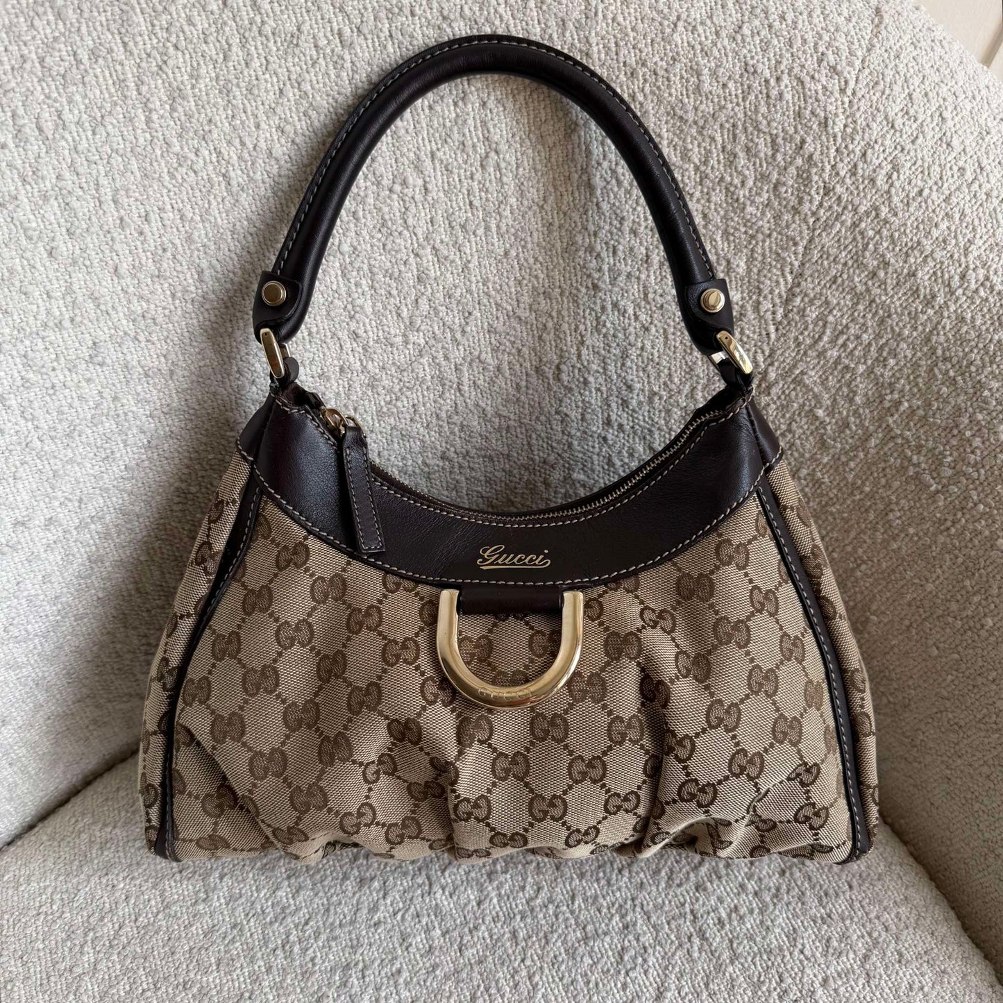 Gucci GG Canvas Abbey Brown Shoulder Bag