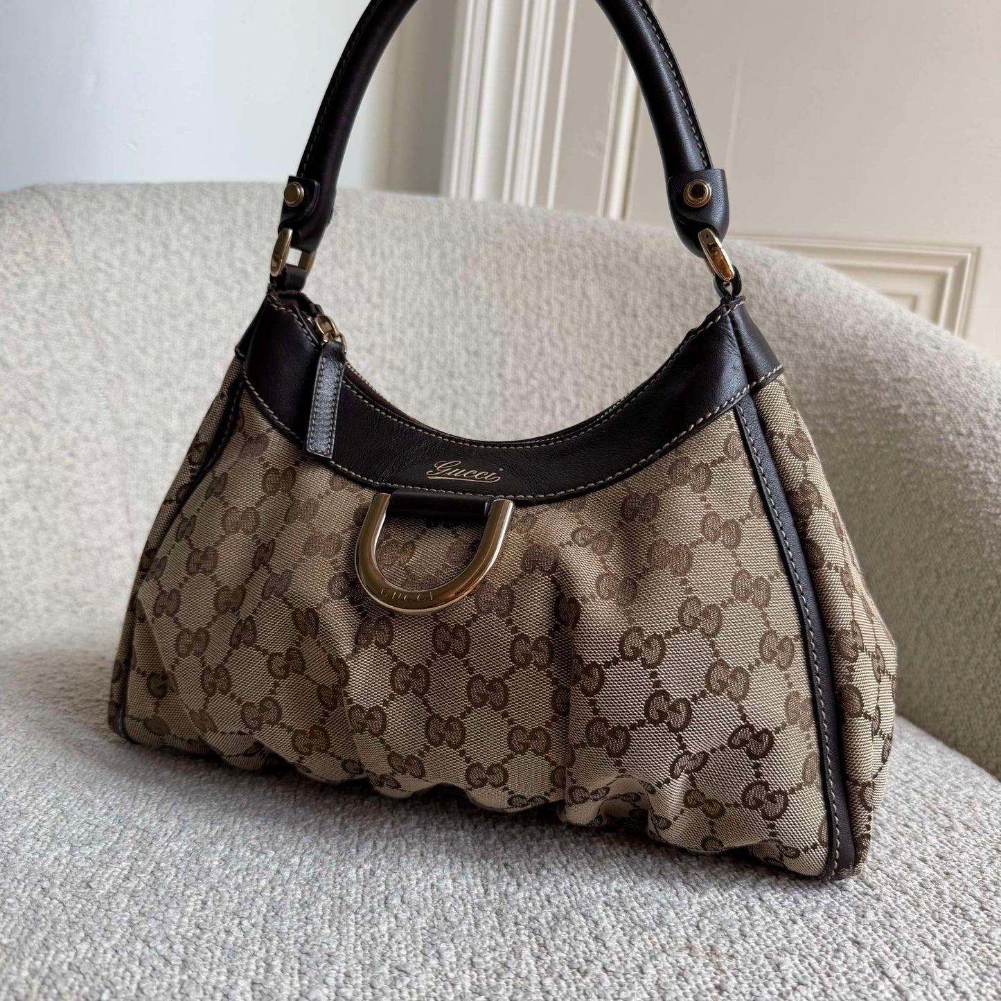 Gucci GG Canvas Abbey Brown Shoulder Bag