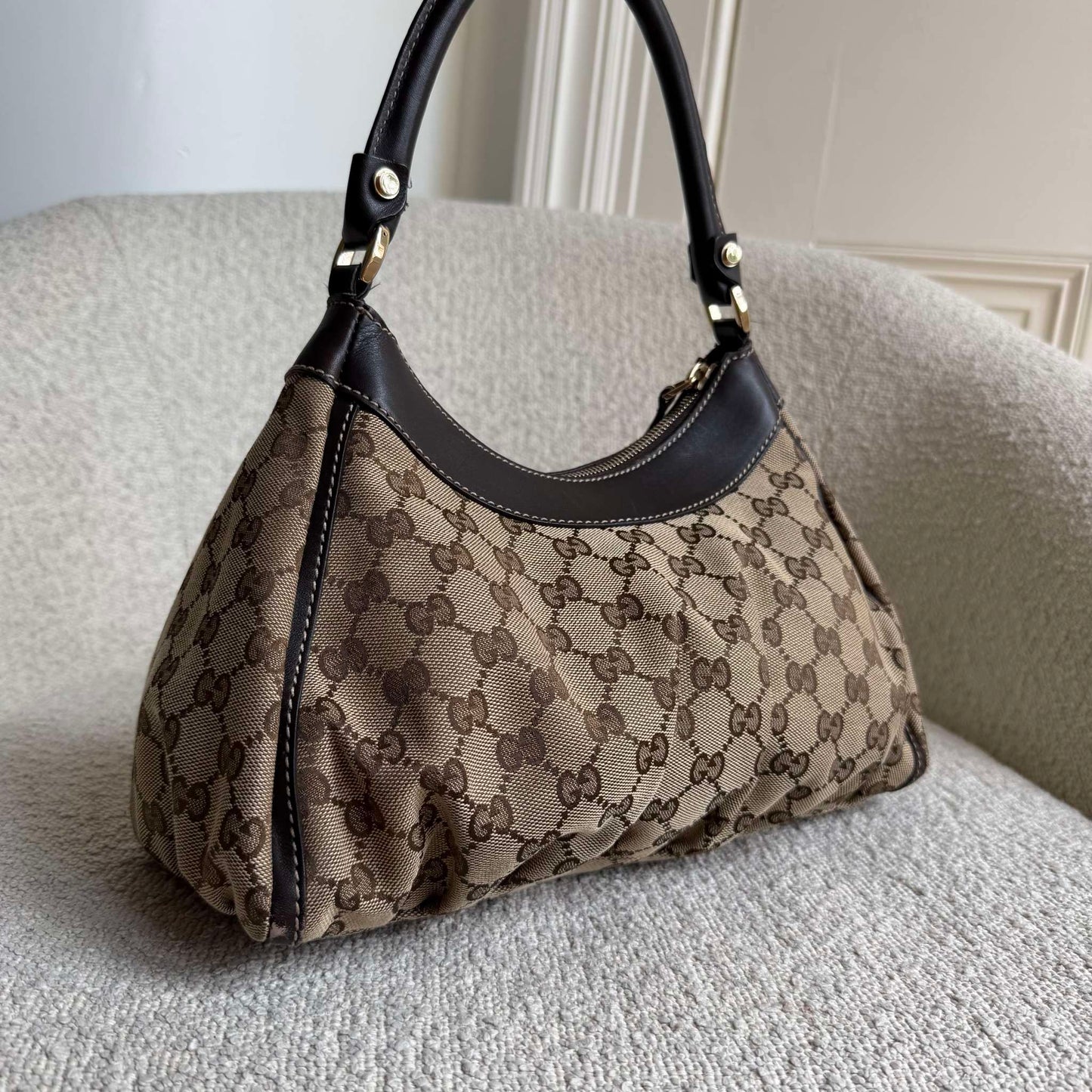 Gucci GG Canvas Abbey Brown Shoulder Bag