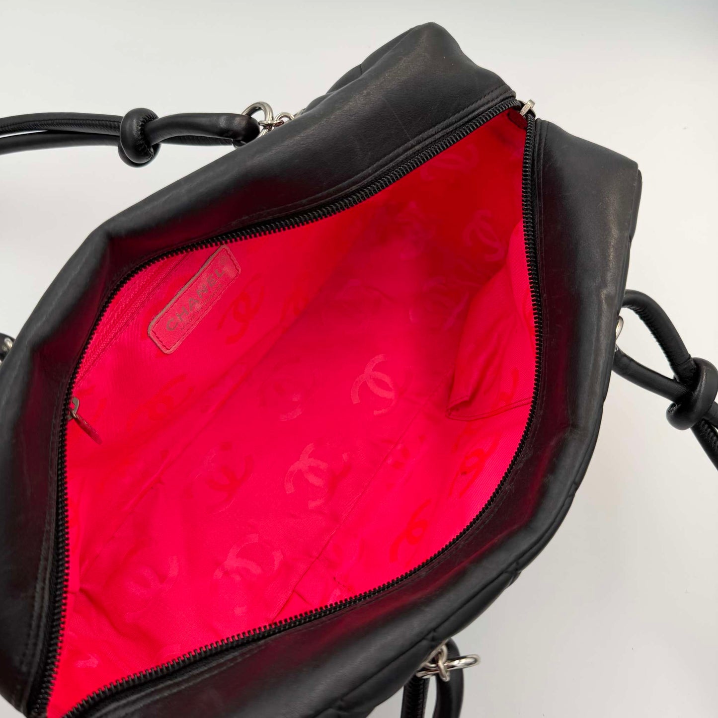 2005 Chanel Cambon Quilted Black Bowling Shoulder Bag