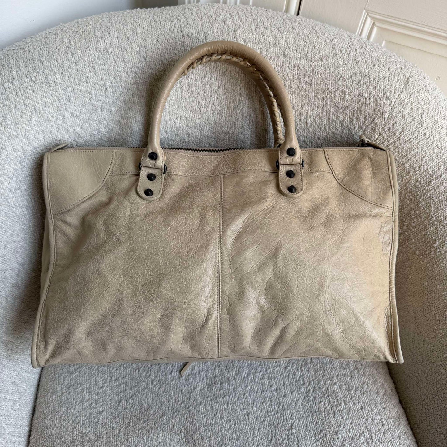 2011 Balenciaga Classic The Work Leather Beige Shoulder Bag