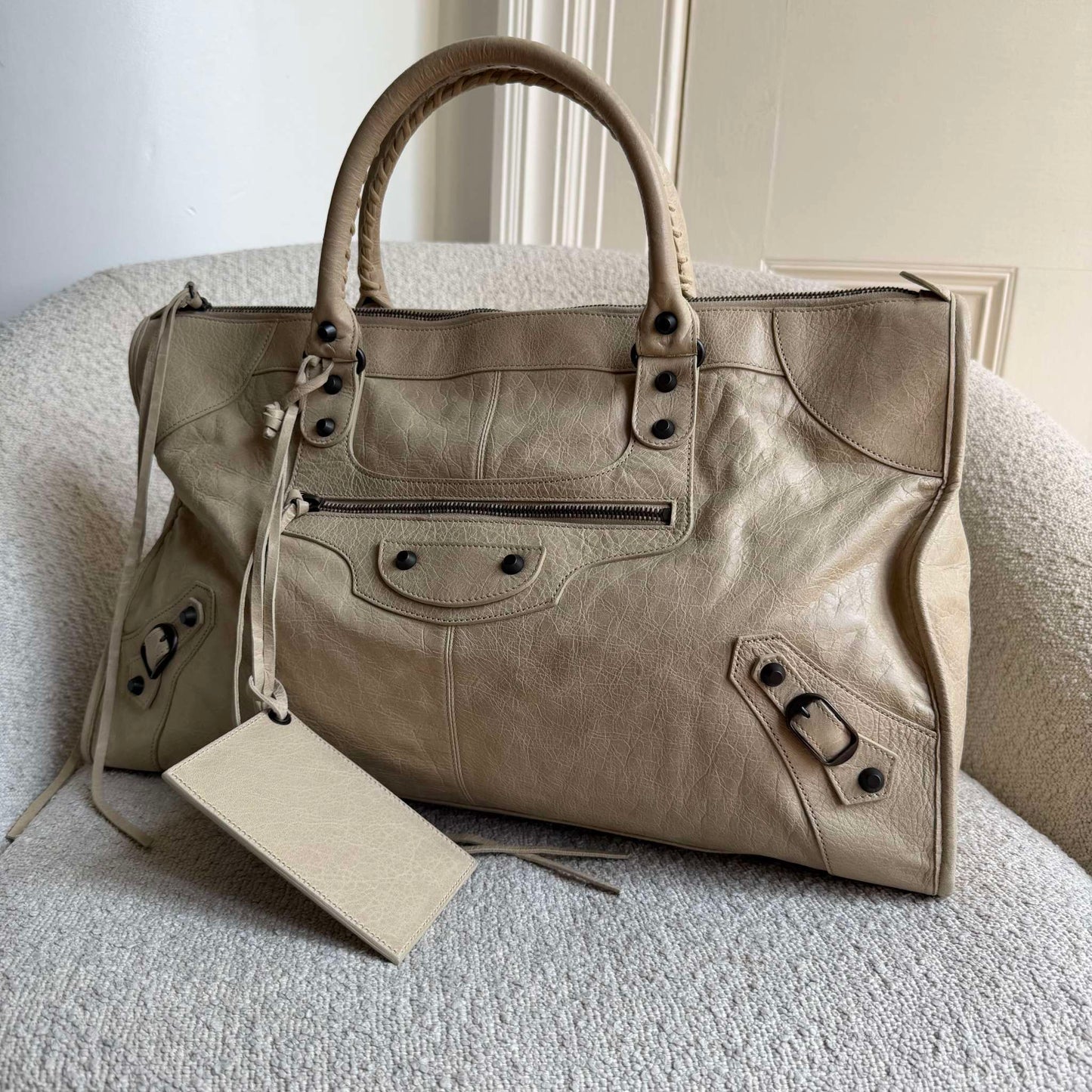 2011 Balenciaga Classic The Work Leather Beige Shoulder Bag