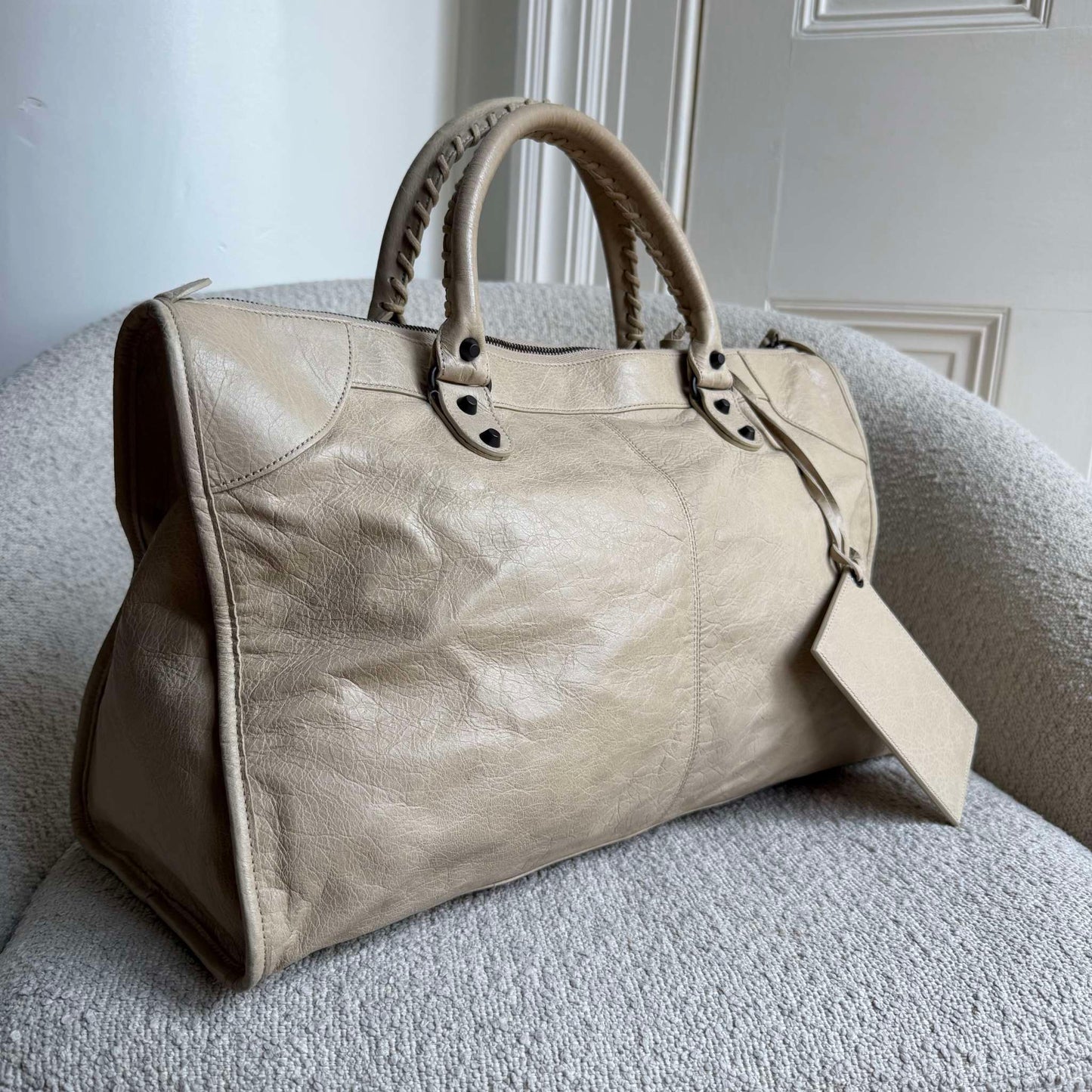 2011 Balenciaga Classic The Work Leather Beige Shoulder Bag