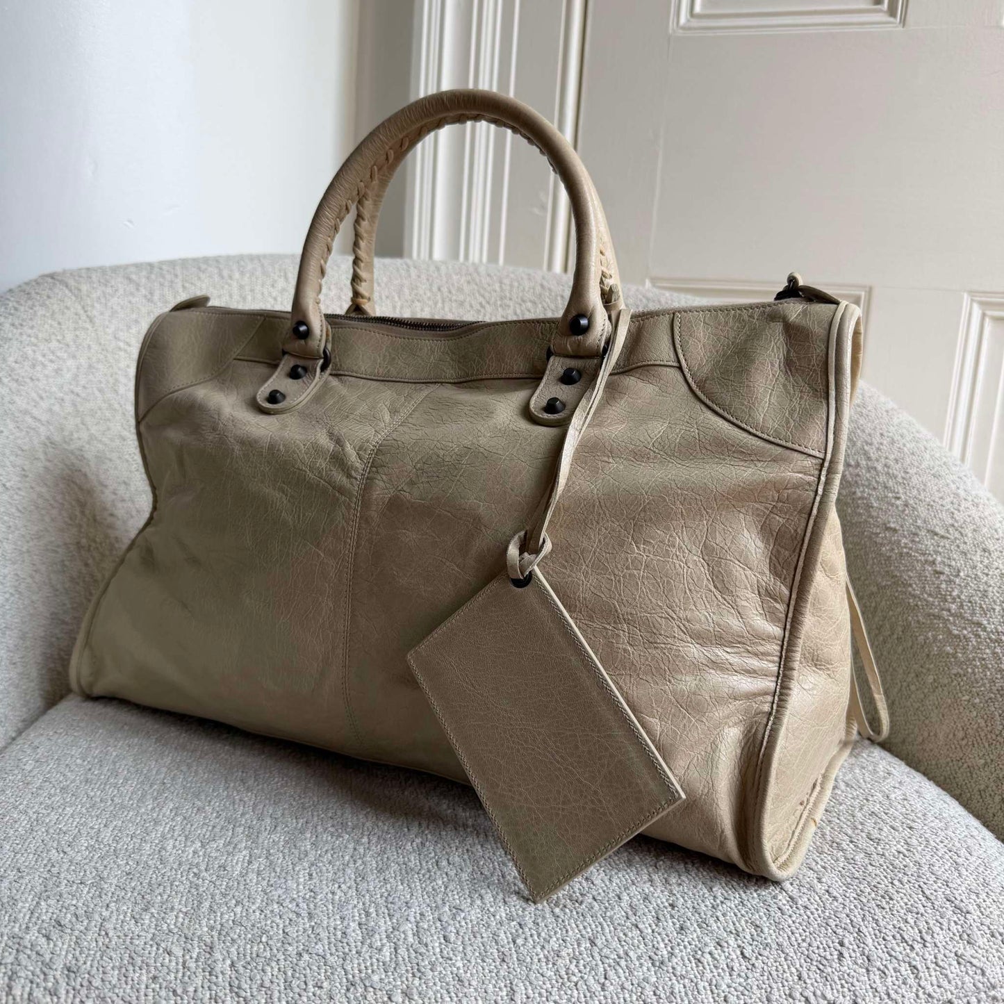 2011 Balenciaga Classic The Work Leather Beige Shoulder Bag