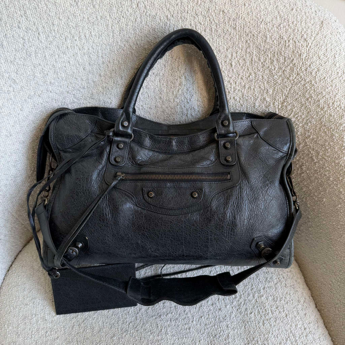 2012 Balenciaga The City Leather Black Bag