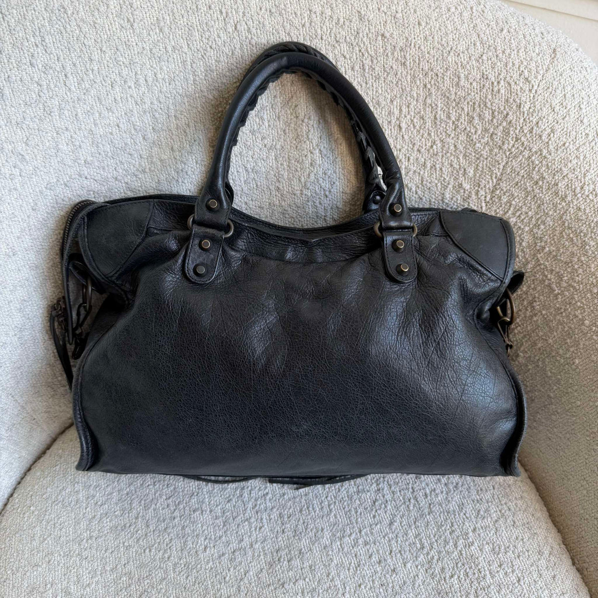 2012 Balenciaga The City Leather Black Bag