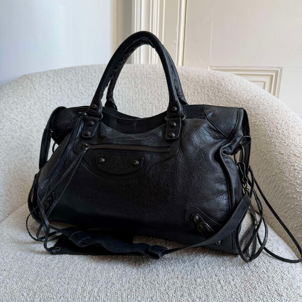2012 Balenciaga The City Leather Black Bag