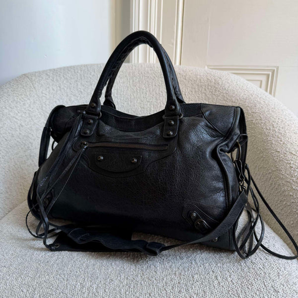 2012 Balenciaga The City Leather Black Bag