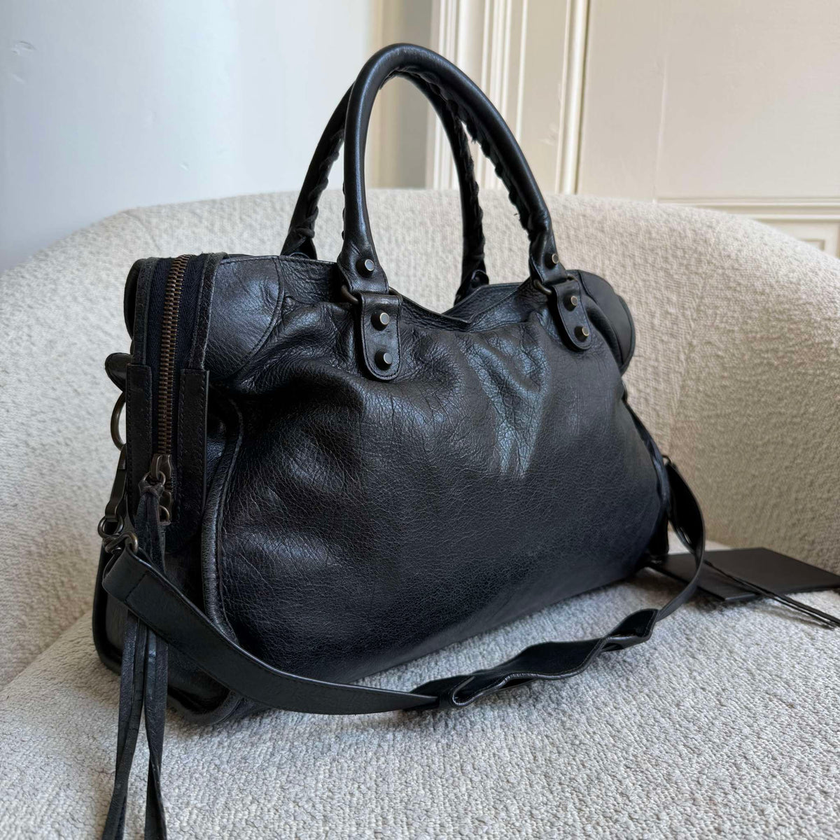 2012 Balenciaga The City Leather Black Bag