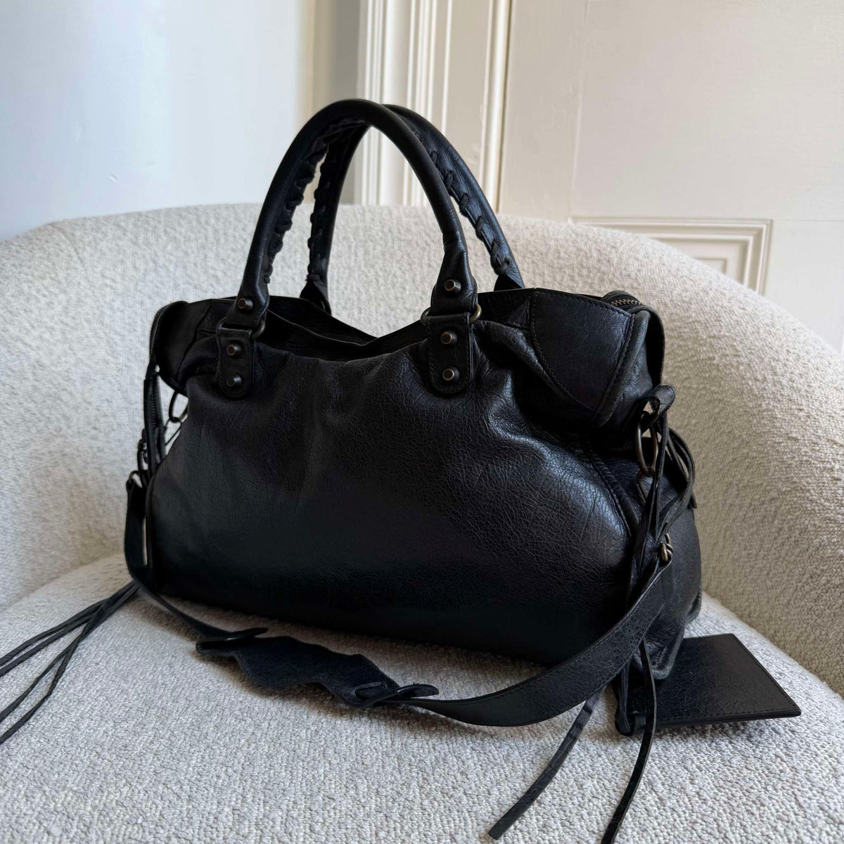 2012 Balenciaga The City Leather Black Bag