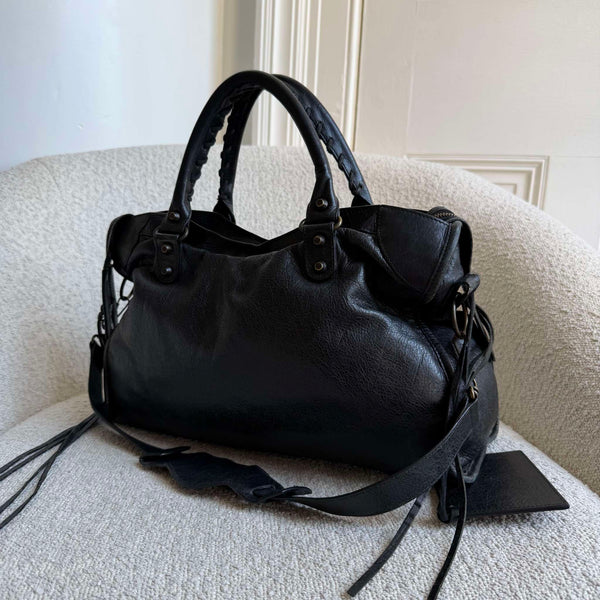 2012 Balenciaga The City Leather Black Bag