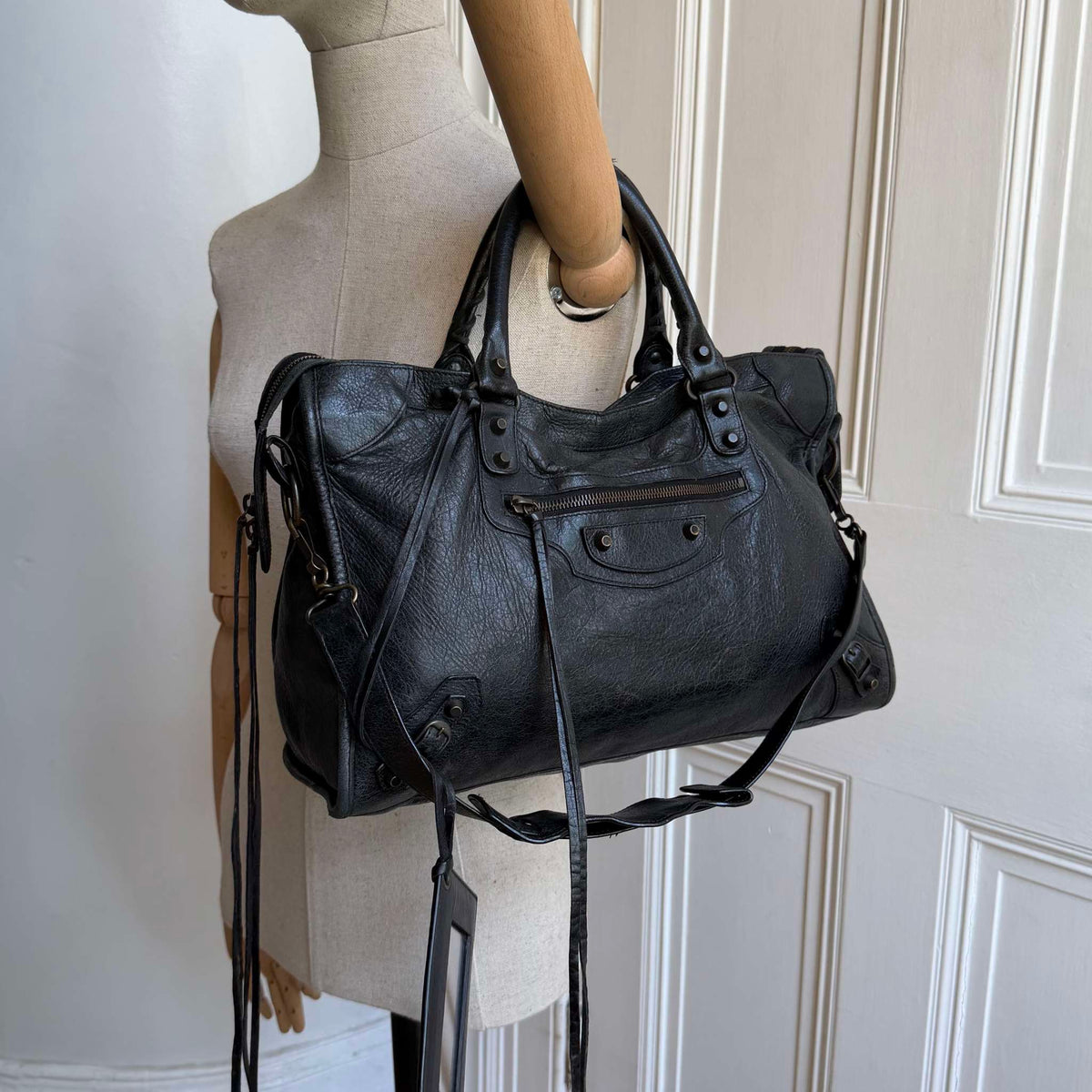 2012 Balenciaga The City Leather Black Bag