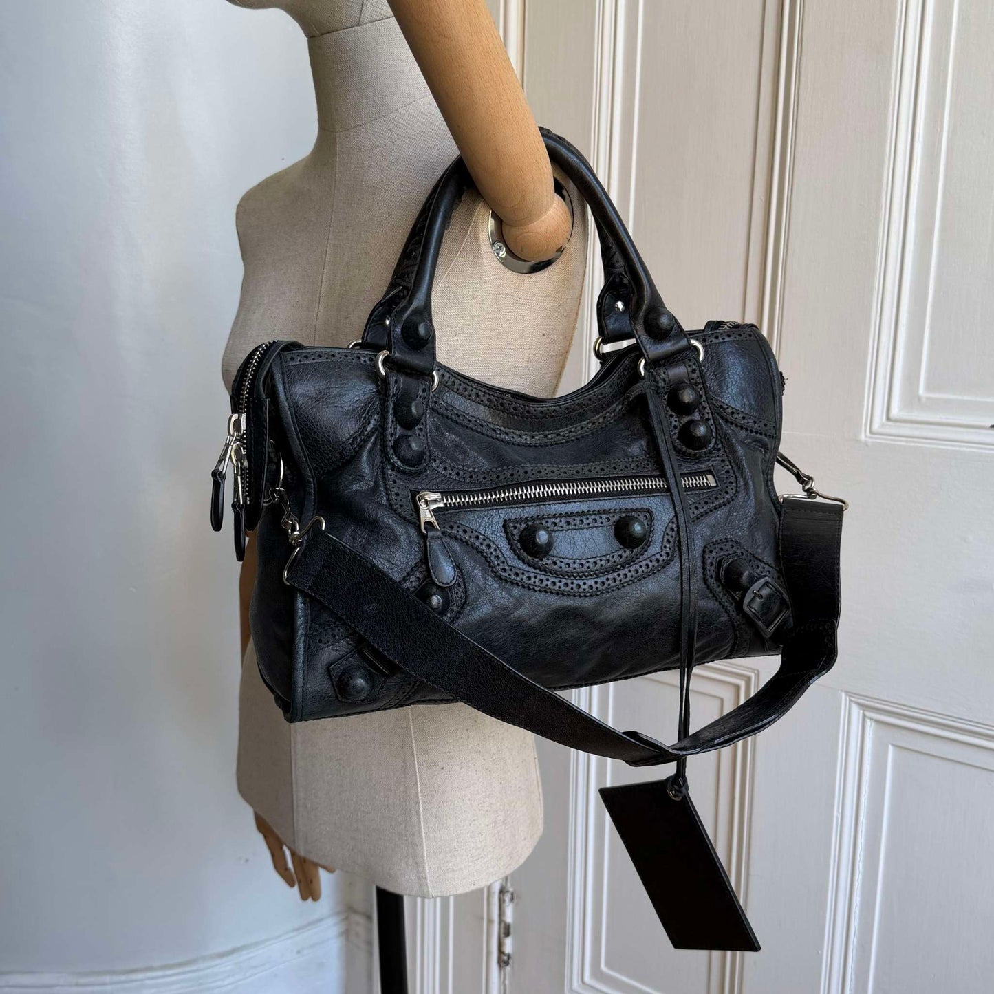 2010 Balenciaga The Giant City 21 Leather Black Bag