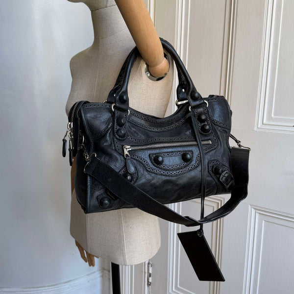 2010 Balenciaga The Giant City 21 Leather Black Bag