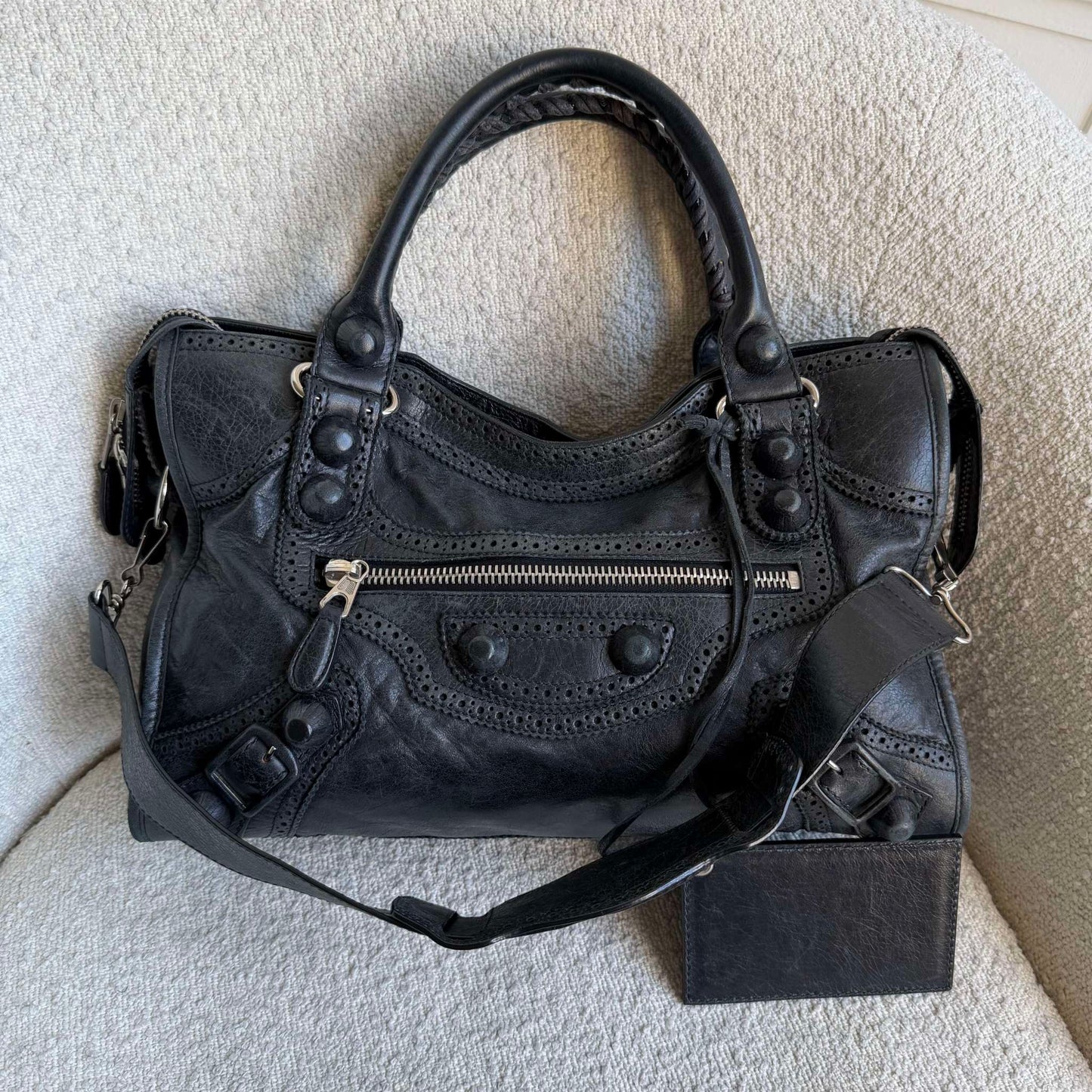 2010 Balenciaga The Giant City 21 Leather Black Bag