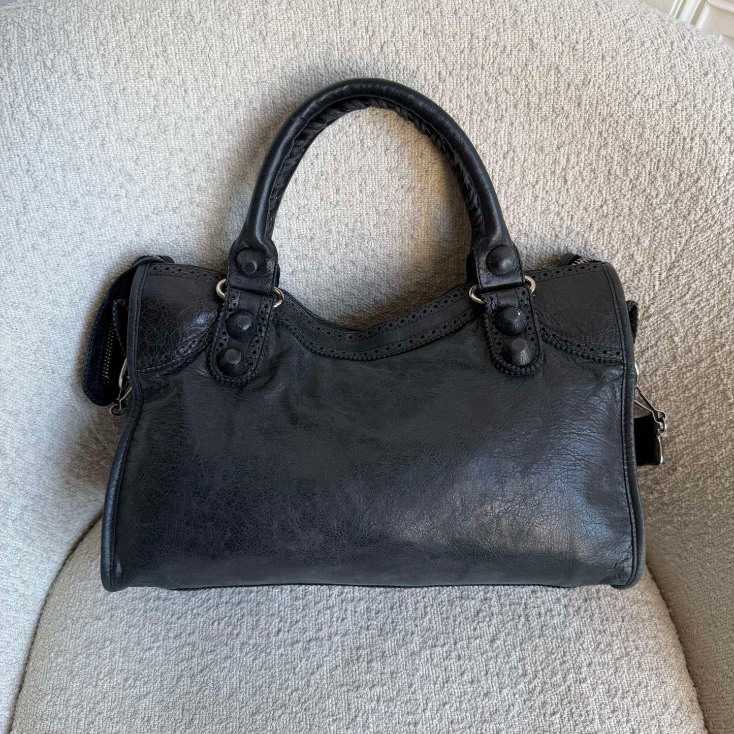 2010 Balenciaga The Giant City 21 Leather Black Bag