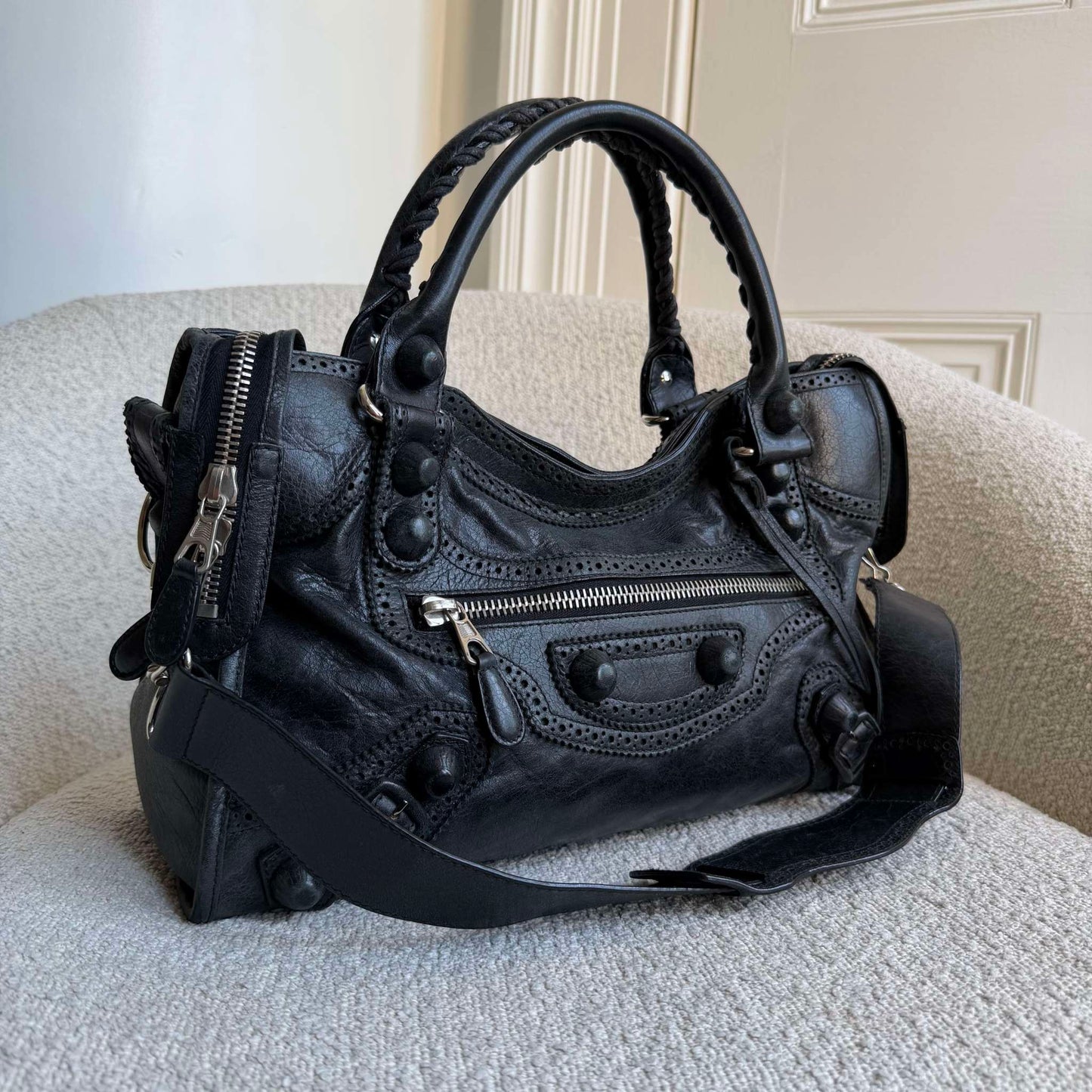 2010 Balenciaga The Giant City 21 Leather Black Bag