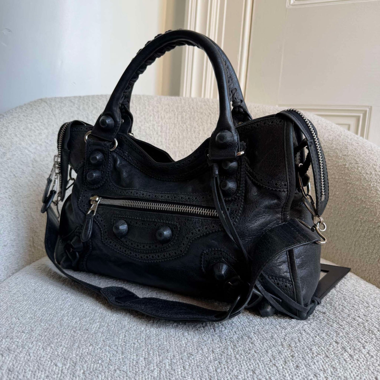 2010 Balenciaga The Giant City 21 Leather Black Bag