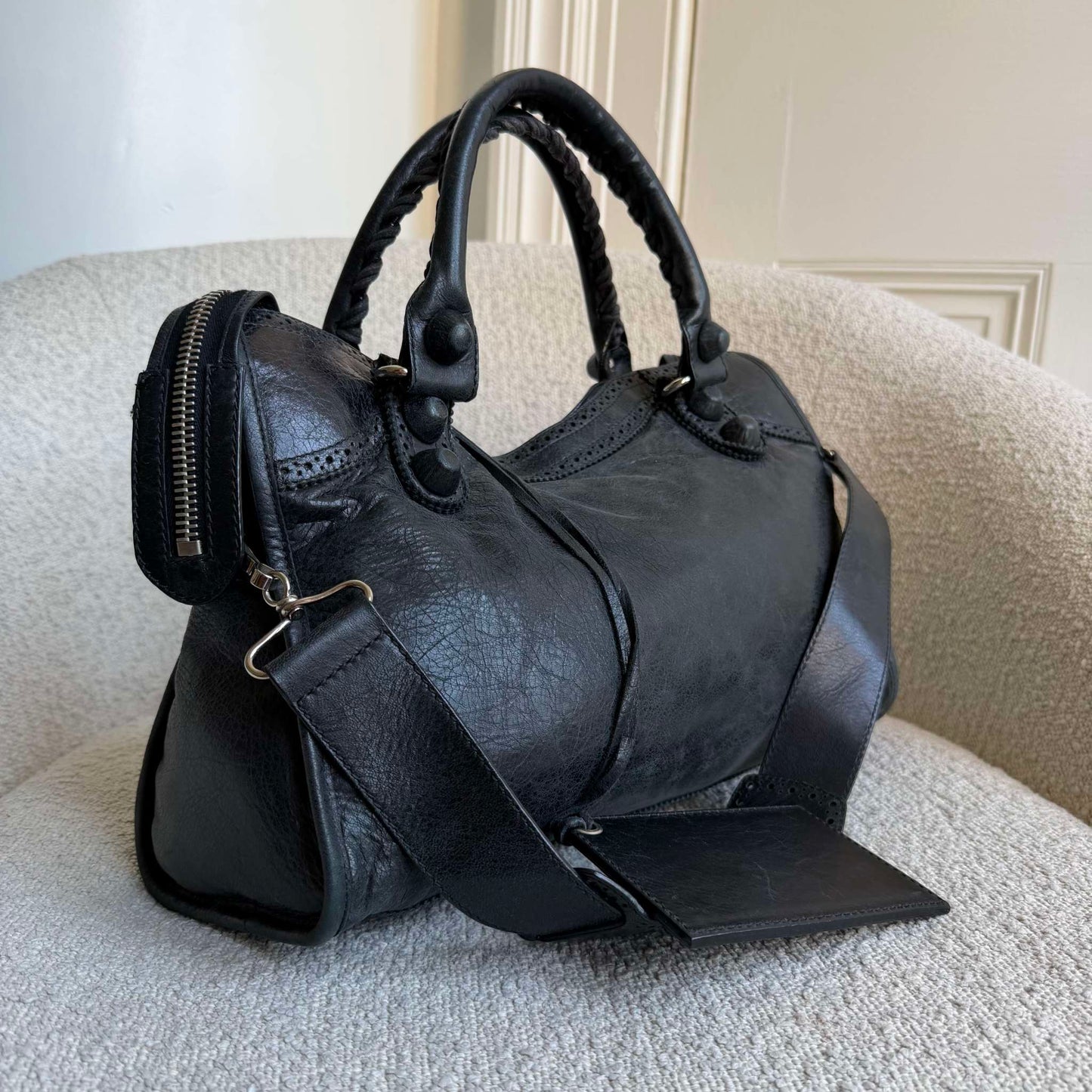 2010 Balenciaga The Giant City 21 Leather Black Bag