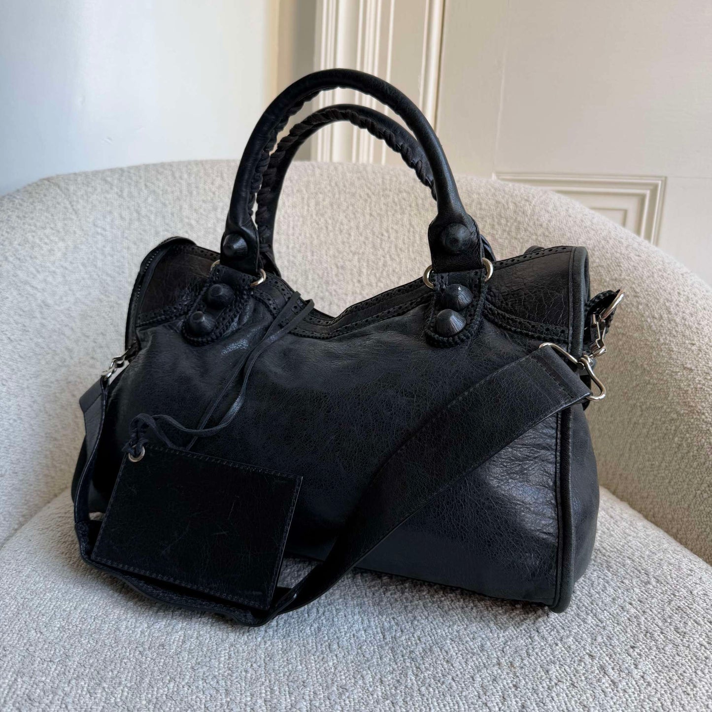 2010 Balenciaga The Giant City 21 Leather Black Bag