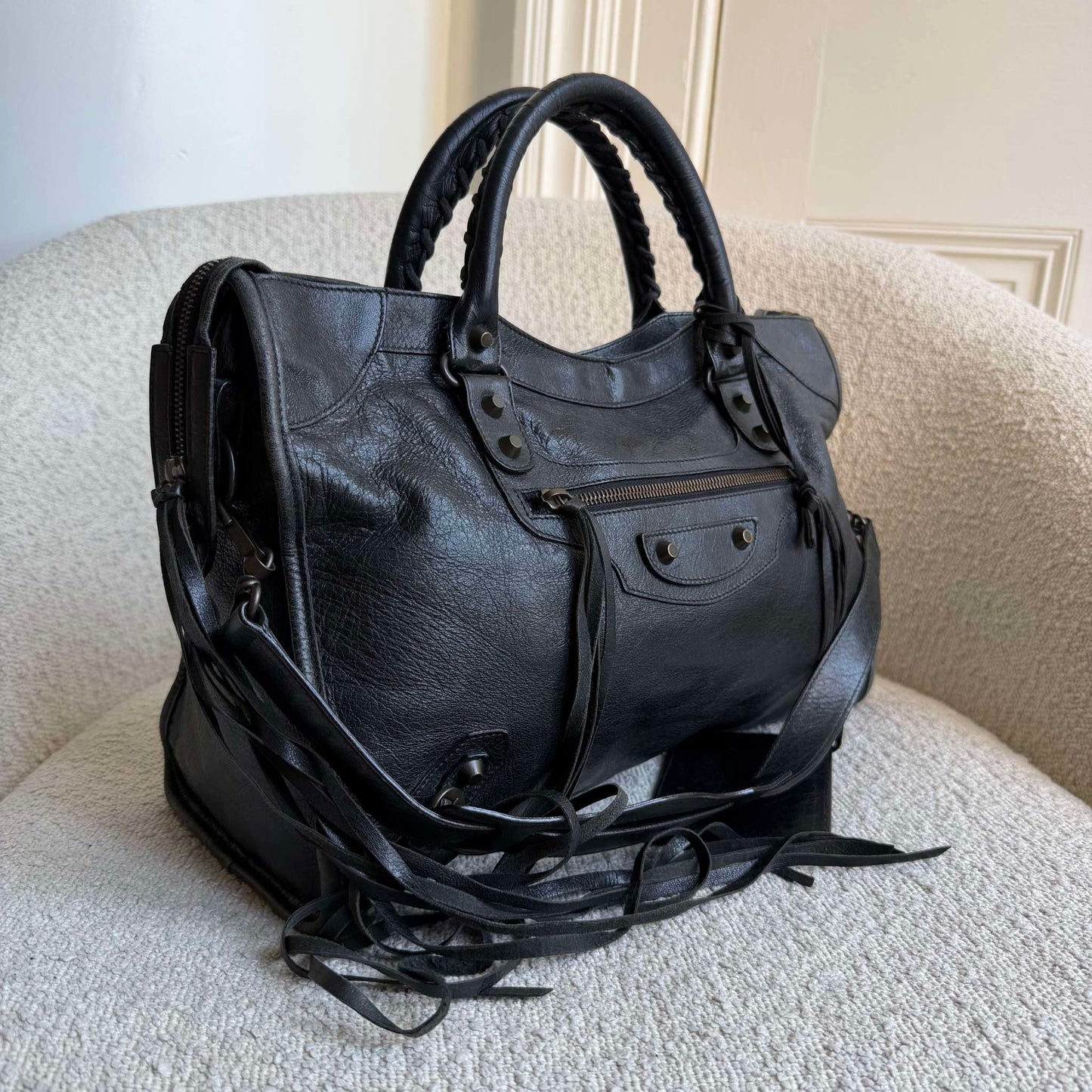 2009 Balenciaga The City Leather Black Bag