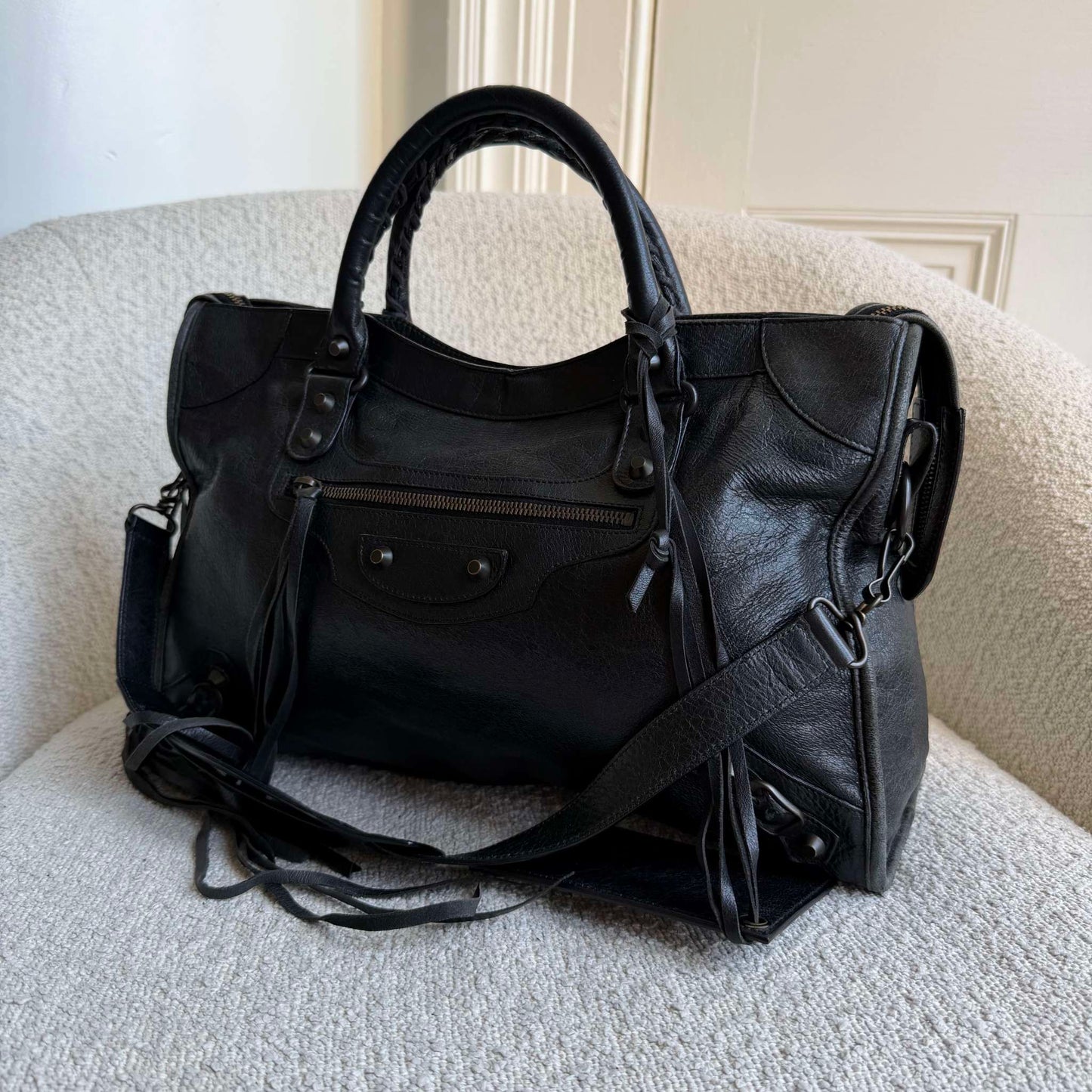 2009 Balenciaga The City Leather Black Bag