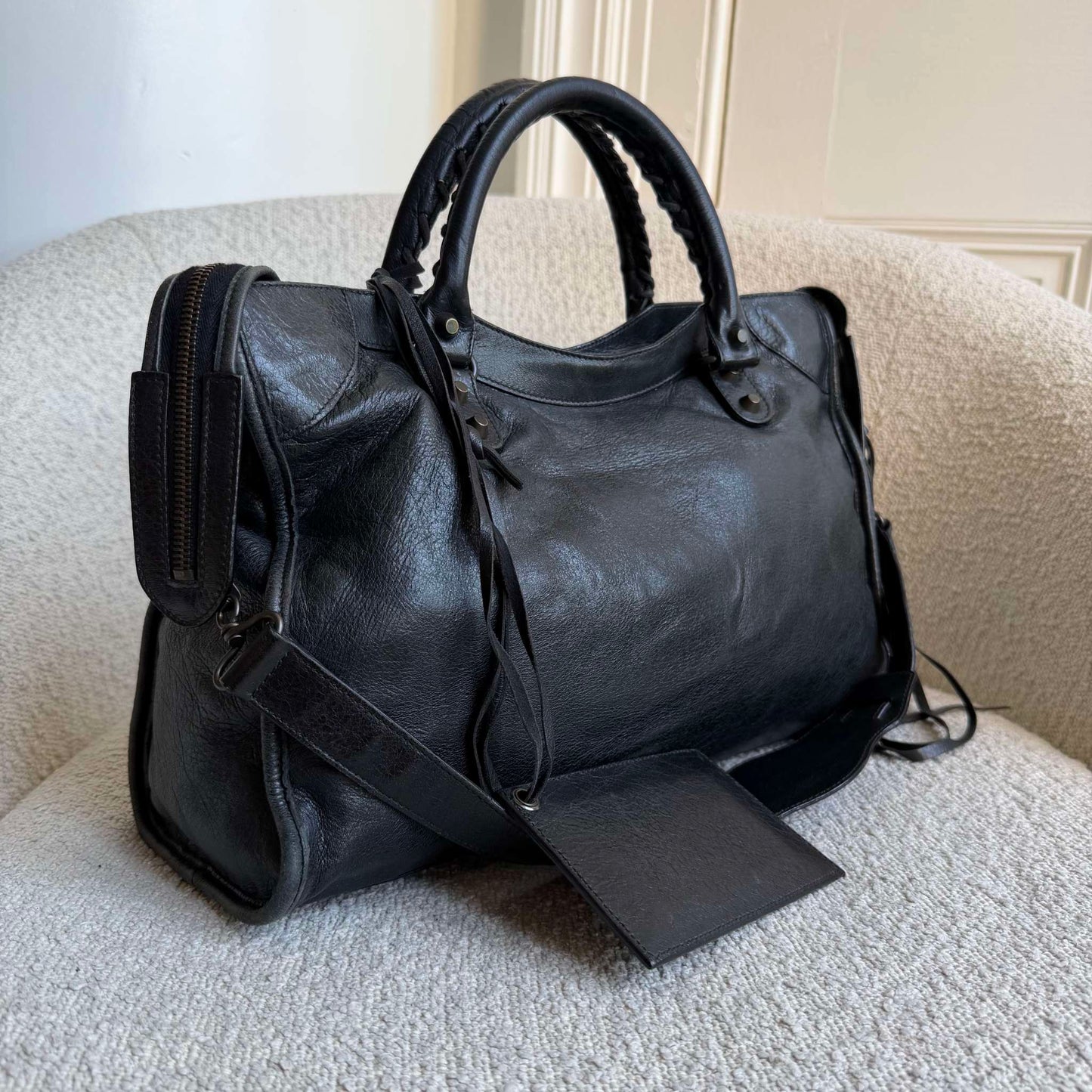 2009 Balenciaga The City Leather Black Bag