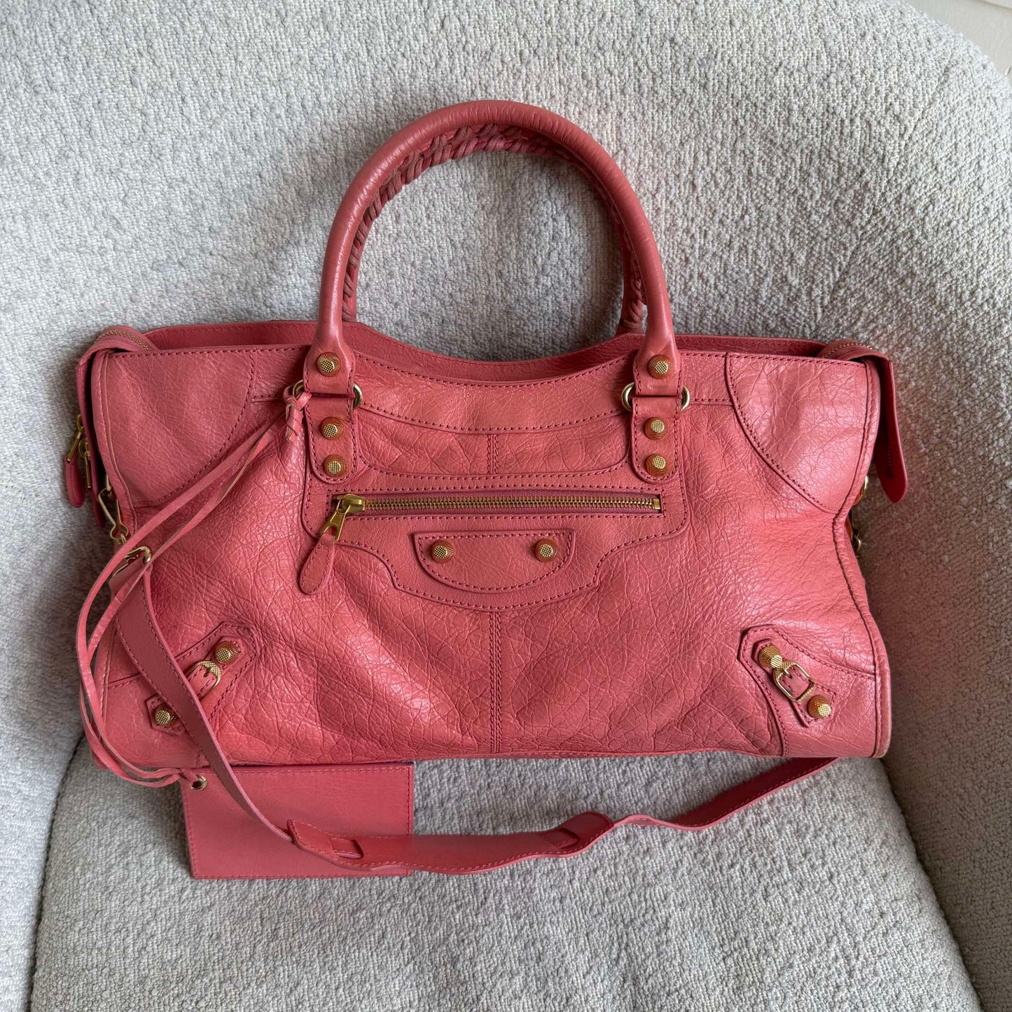 2014 Balenciaga The Part Time Leather Pink Shoulder Bag