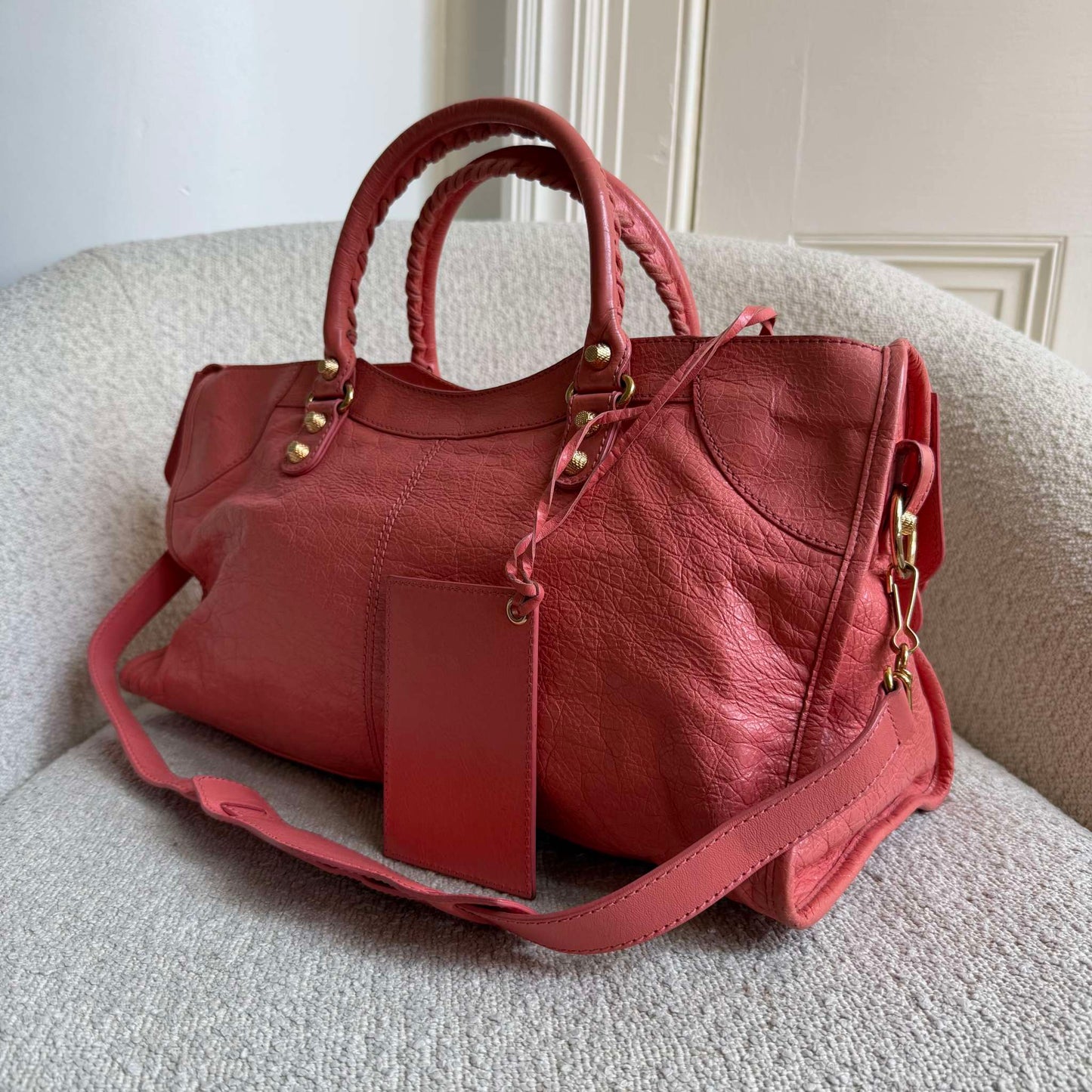 2014 Balenciaga The Part Time Leather Pink Shoulder Bag