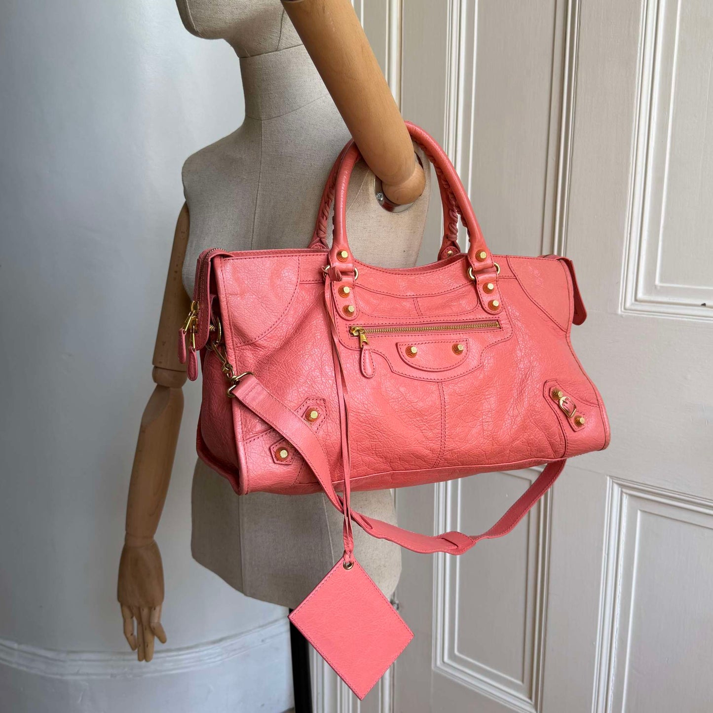 2014 Balenciaga The Part Time Leather Pink Shoulder Bag