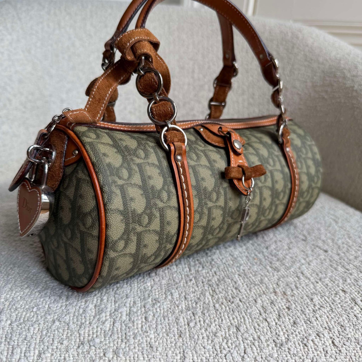 2000s Dior Romantique Heart Trotter Green Handbag