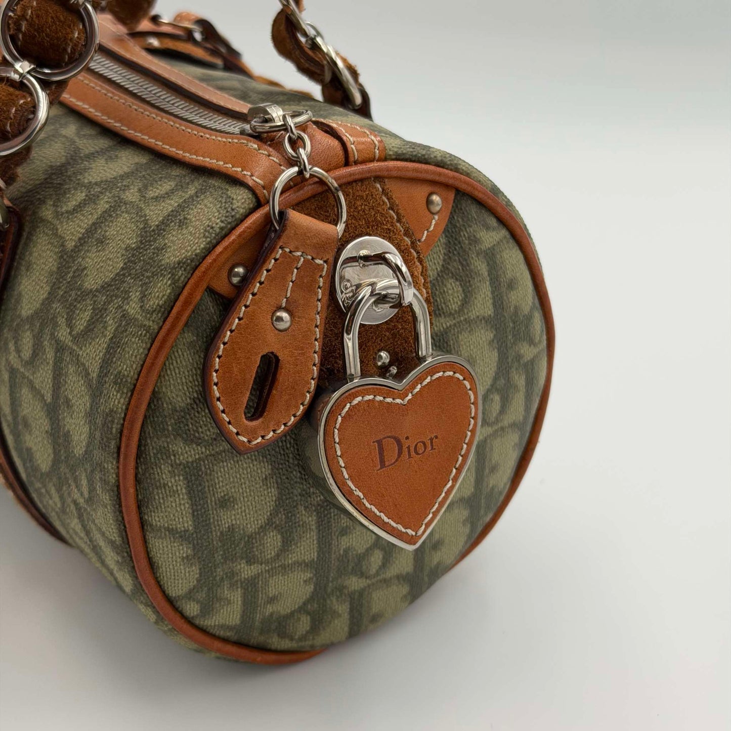 2000s Dior Romantique Heart Trotter Green Handbag