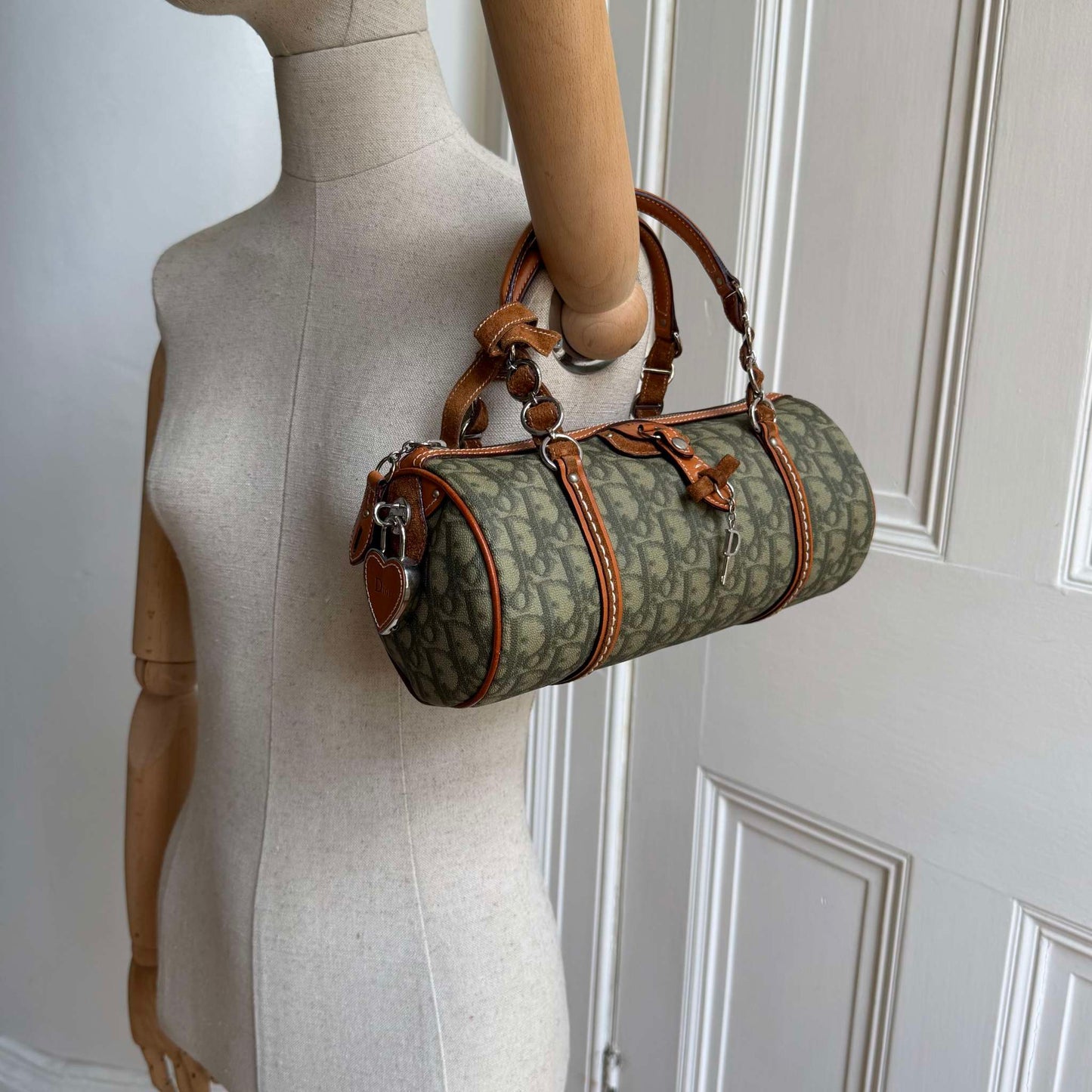 2000s Dior Romantique Heart Trotter Green Handbag