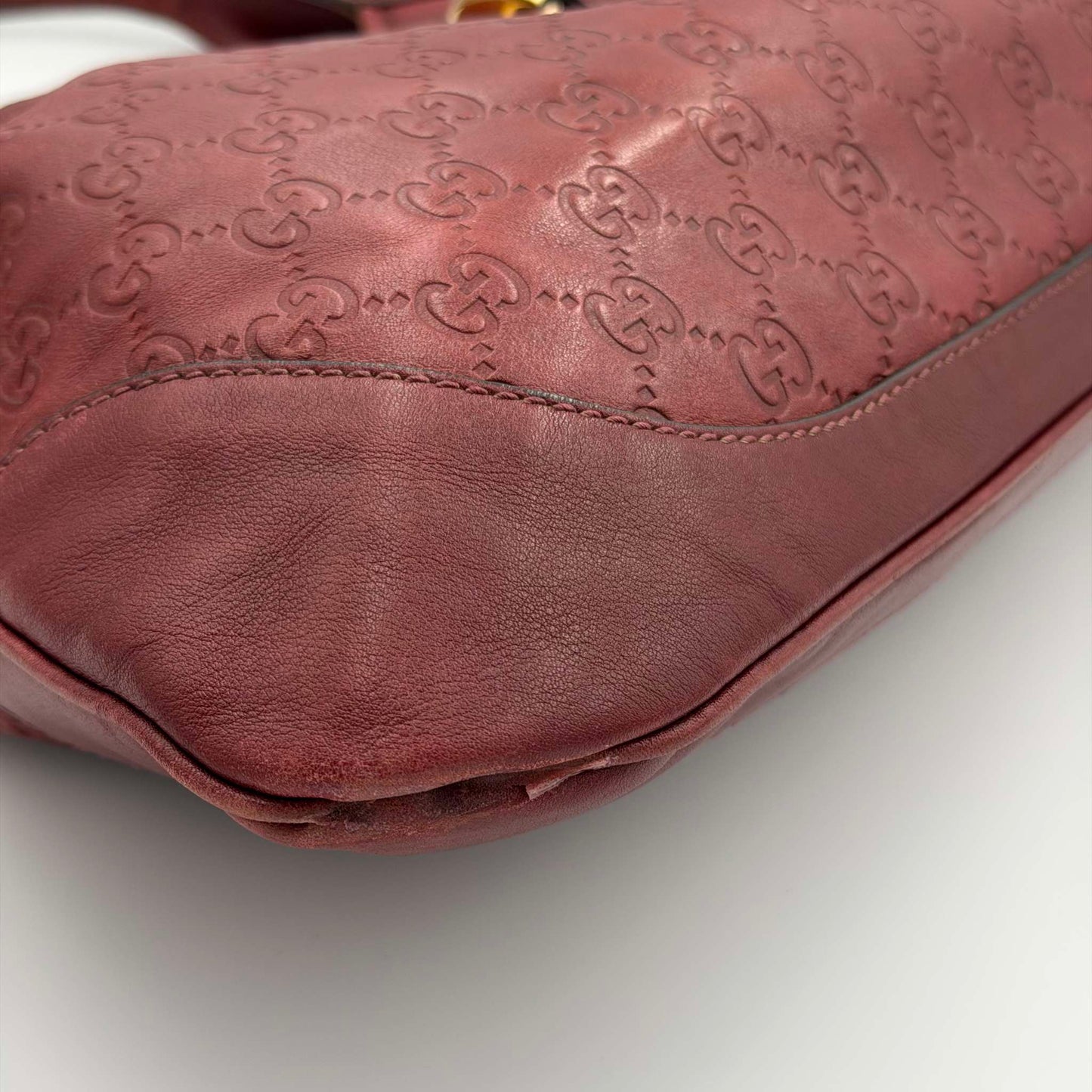 Gucci Guccissima Jackie Leather Red Shoulder Bag