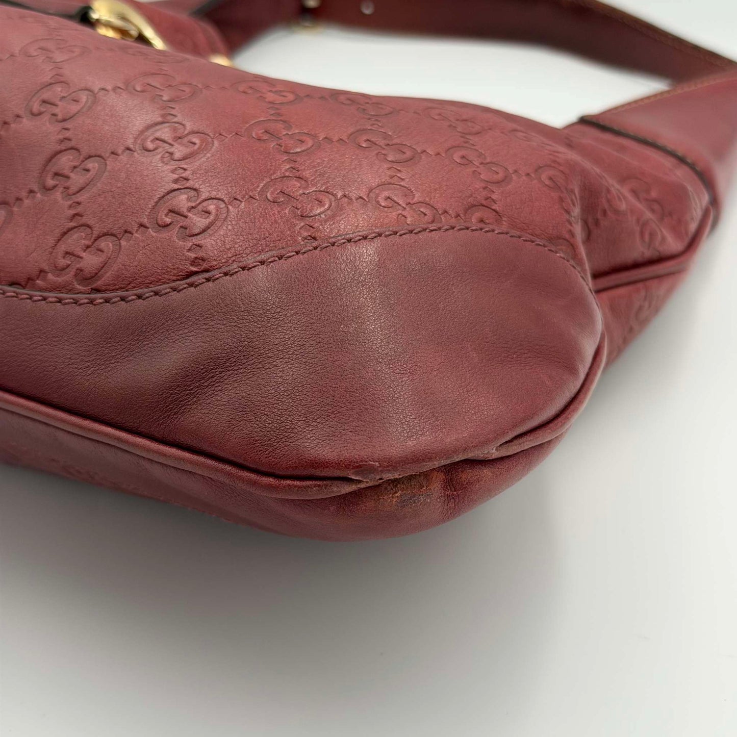 Gucci Guccissima Jackie Leather Red Shoulder Bag