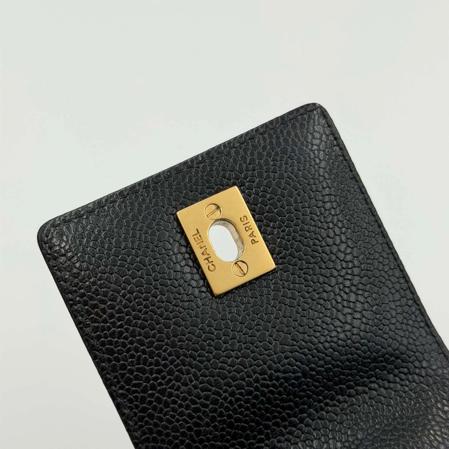 2002 Chanel CC Classic Black Caviar Shoulder Bag