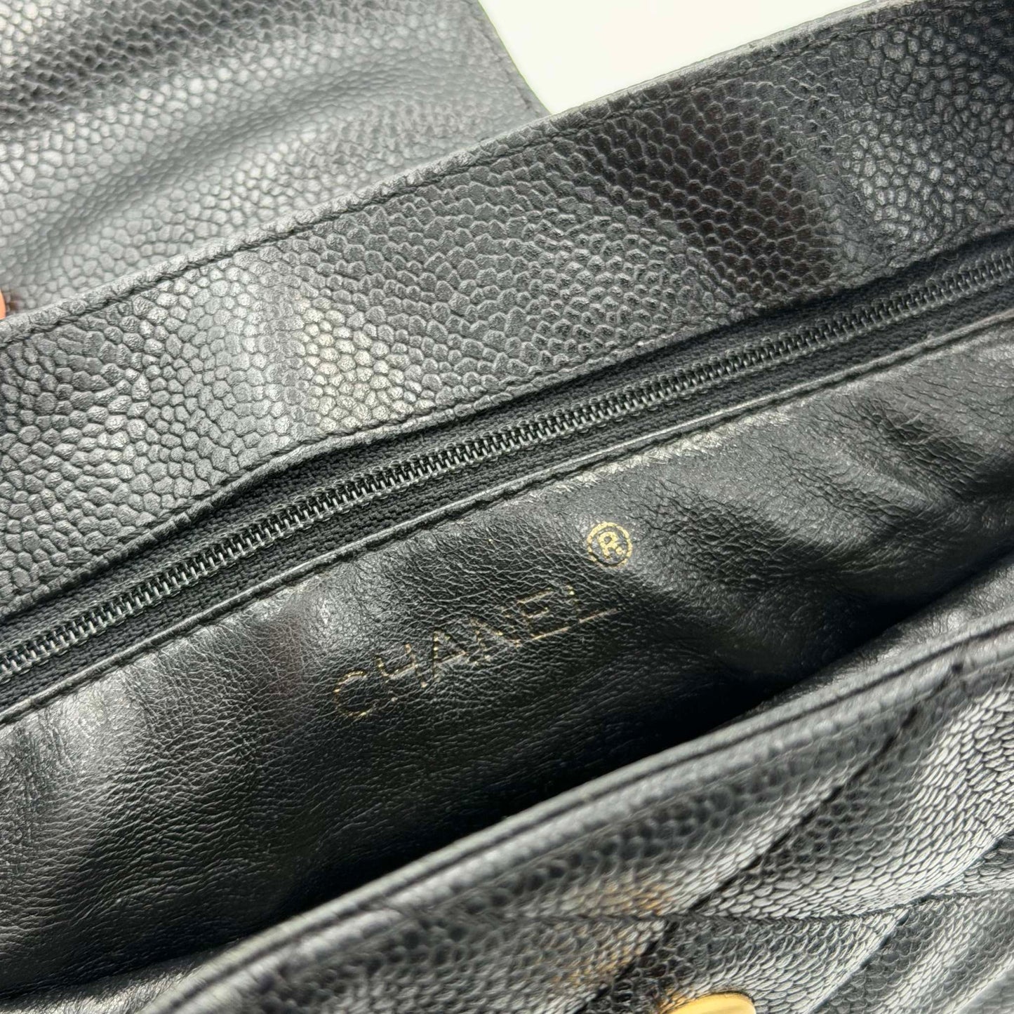 2002 Chanel CC Classic Black Caviar Shoulder Bag